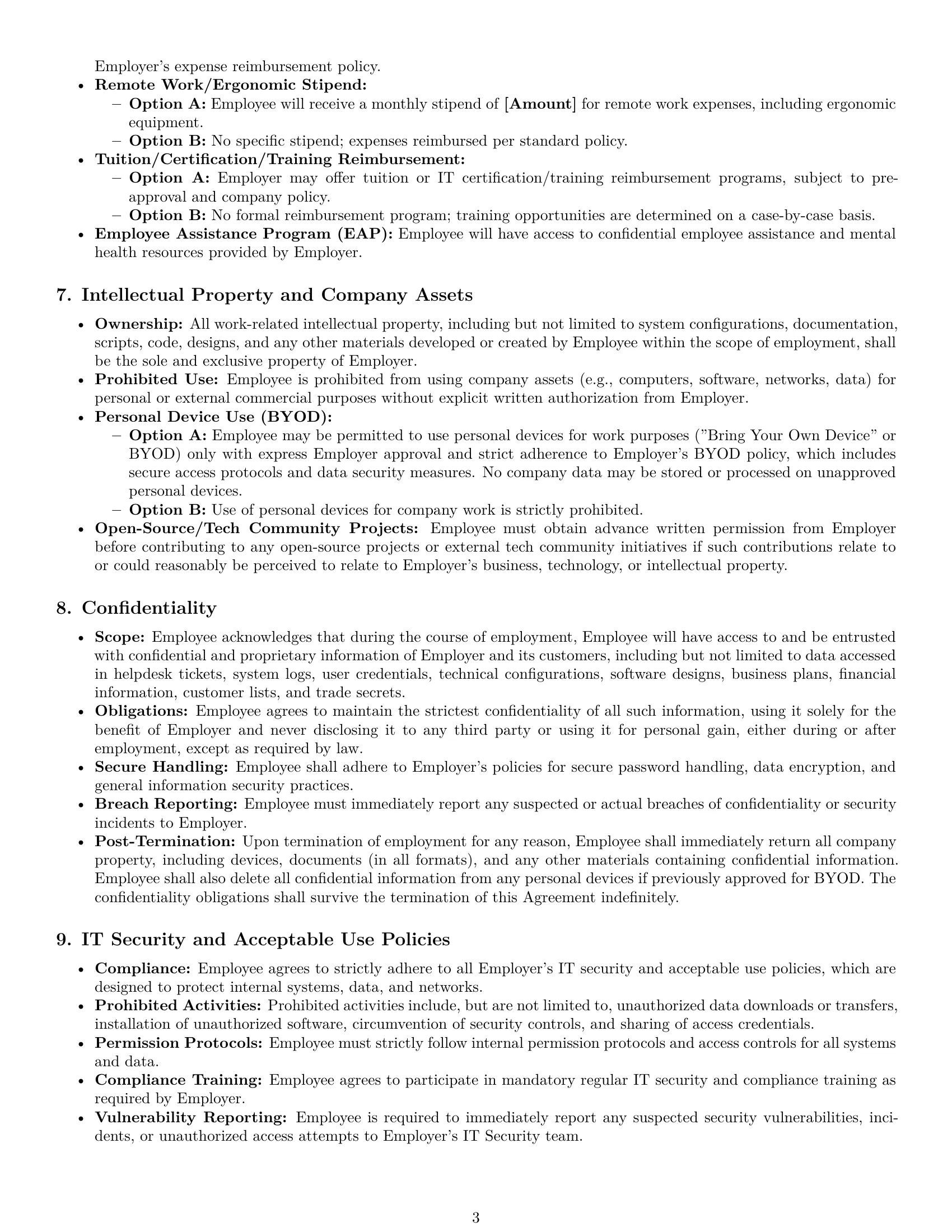 Preview page 3 of Pro California IT assistant employment contract template