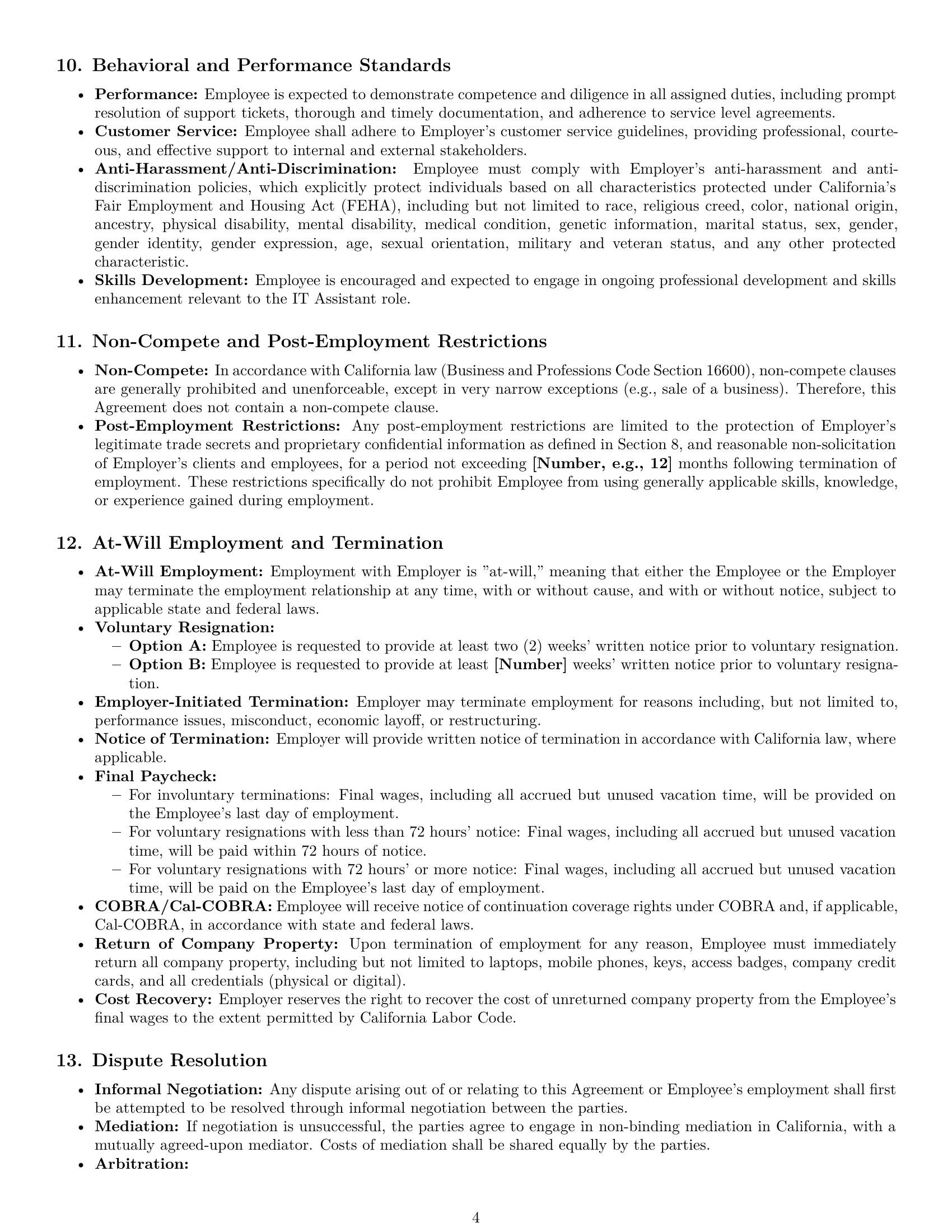 Preview page 4 of Pro California IT assistant employment contract template