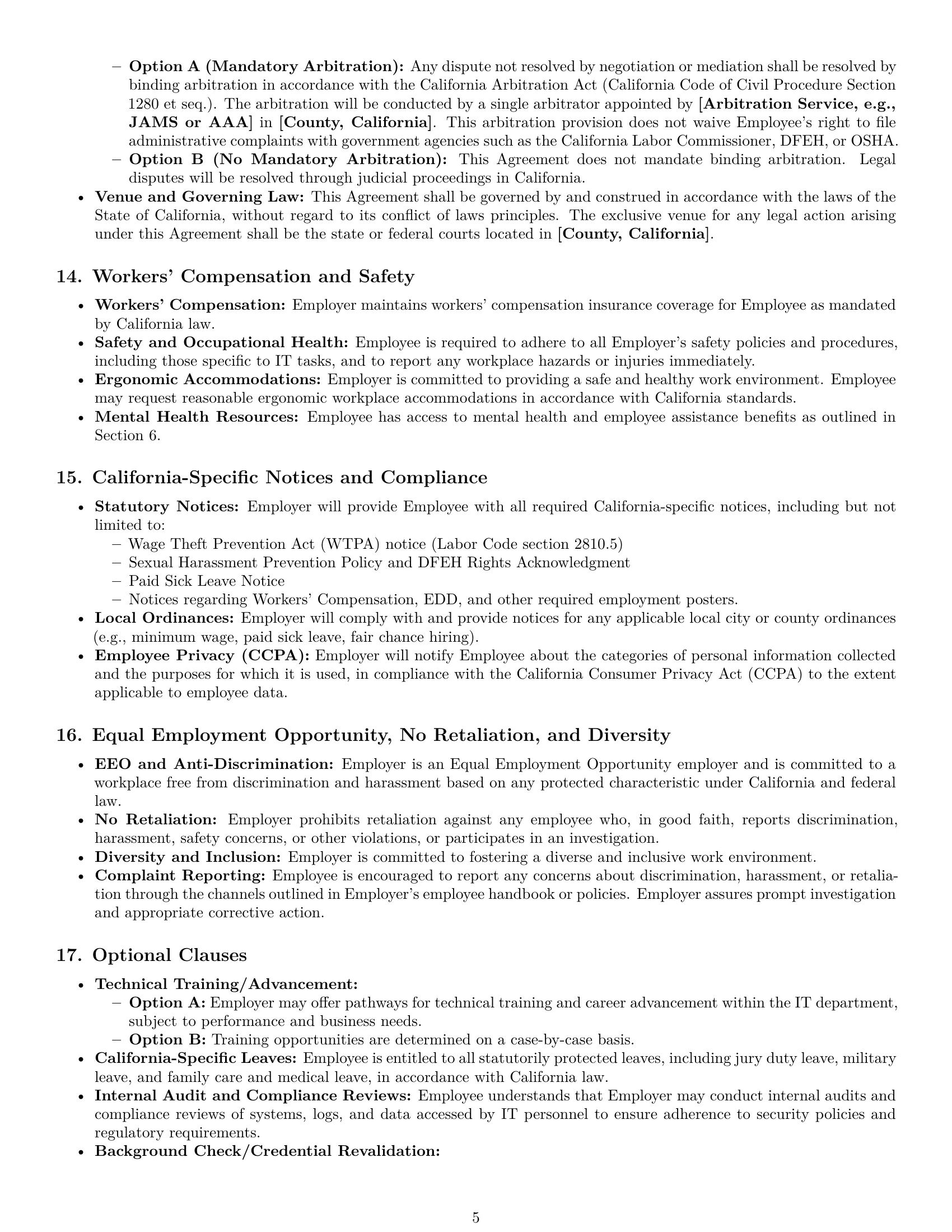 Preview page 5 of Pro California IT assistant employment contract template