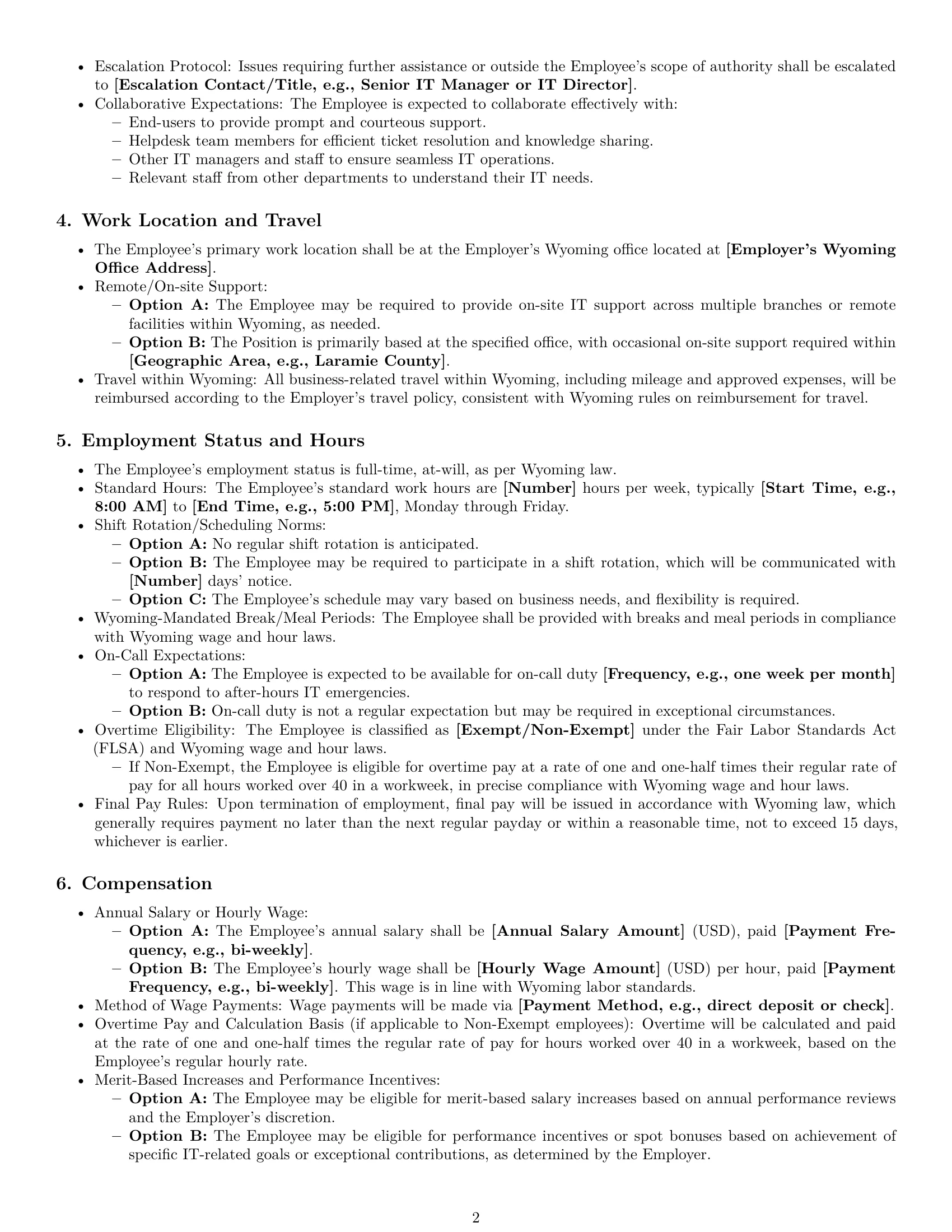 Preview page 2 of Pro Wyoming IT assistant employment contract template