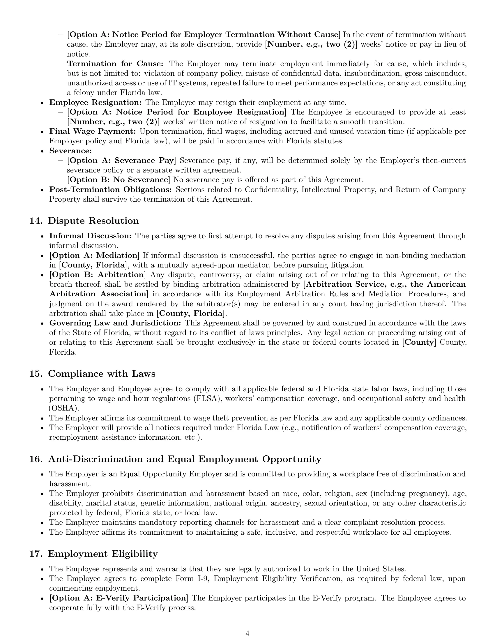 Preview page 4 of Pro Florida IT assistant employment contract template