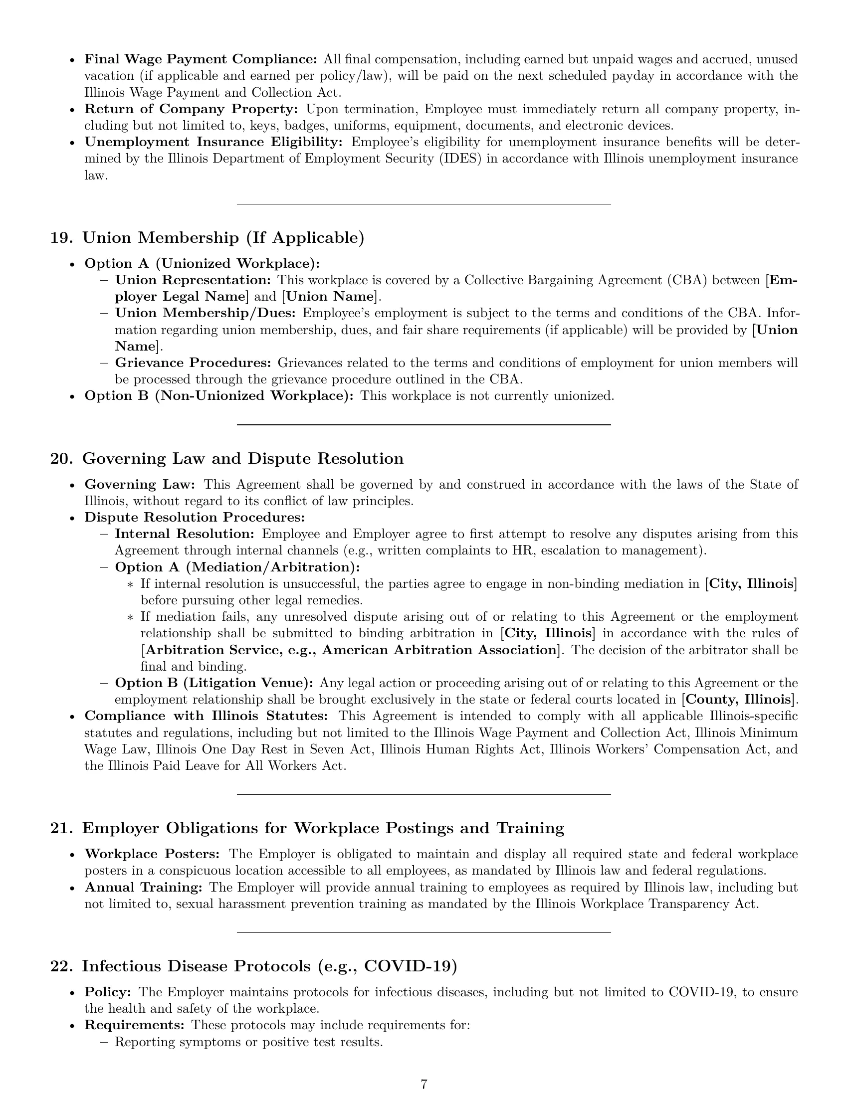 Preview page 7 of Pro Illinois warehouse worker employment contract template