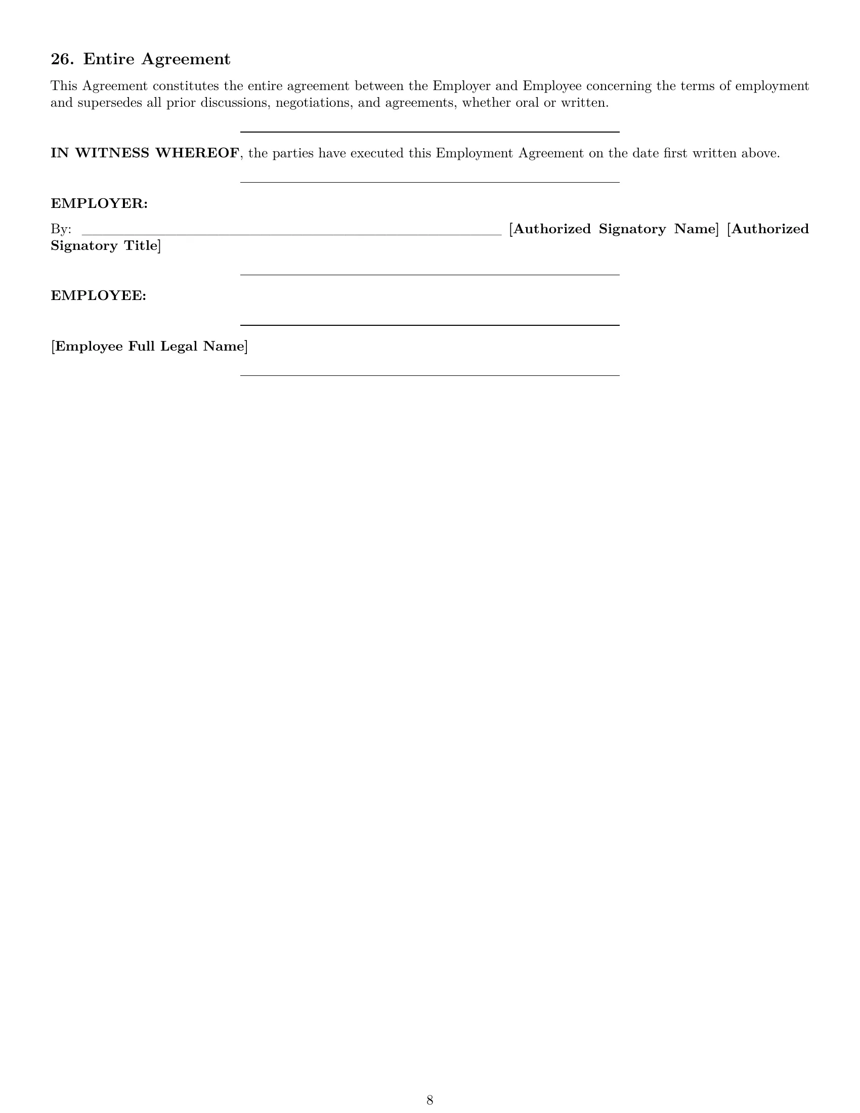 Preview page 8 of Pro Montana warehouse worker employment contract template