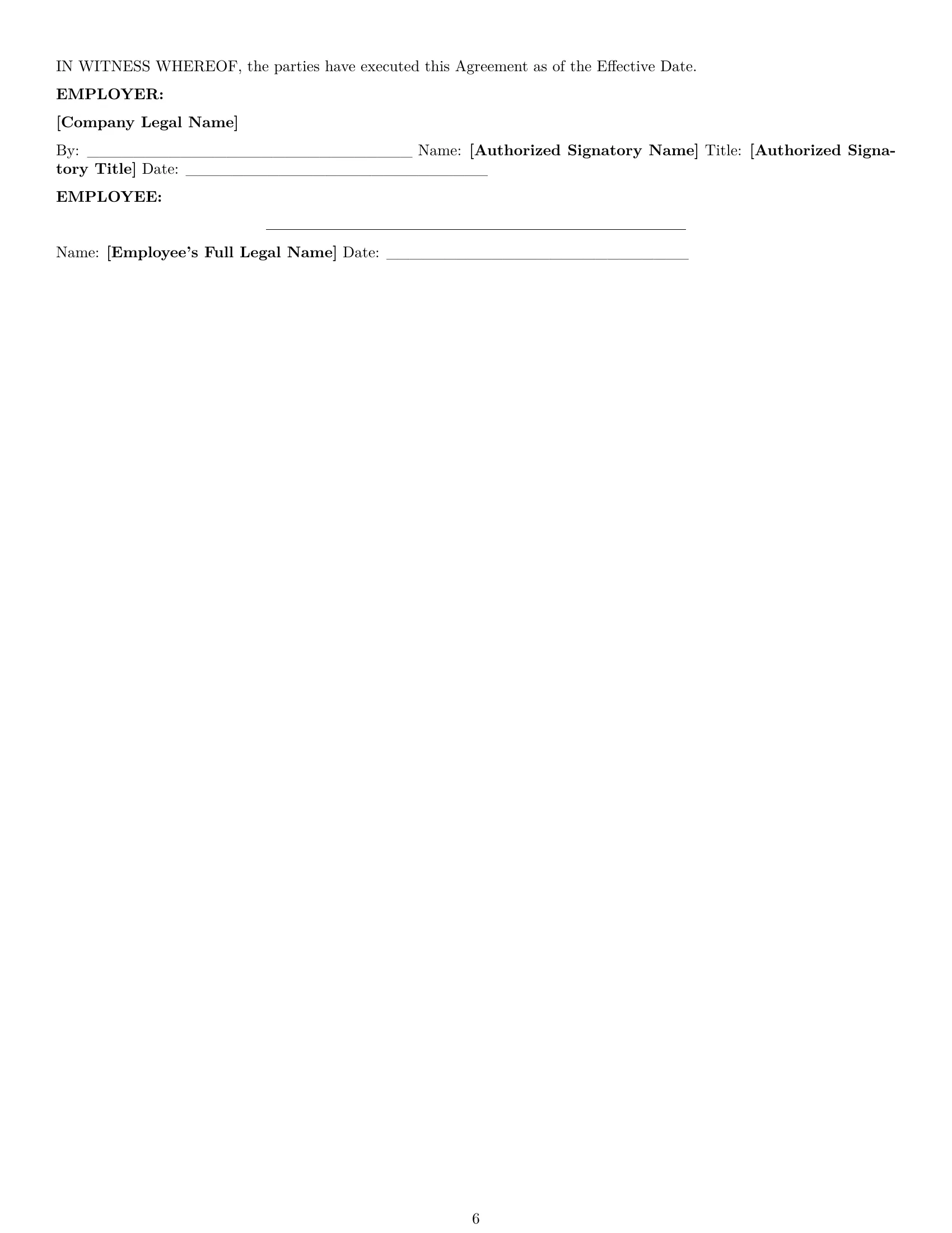 Preview page 6 of Pro New Mexico warehouse worker employment contract template