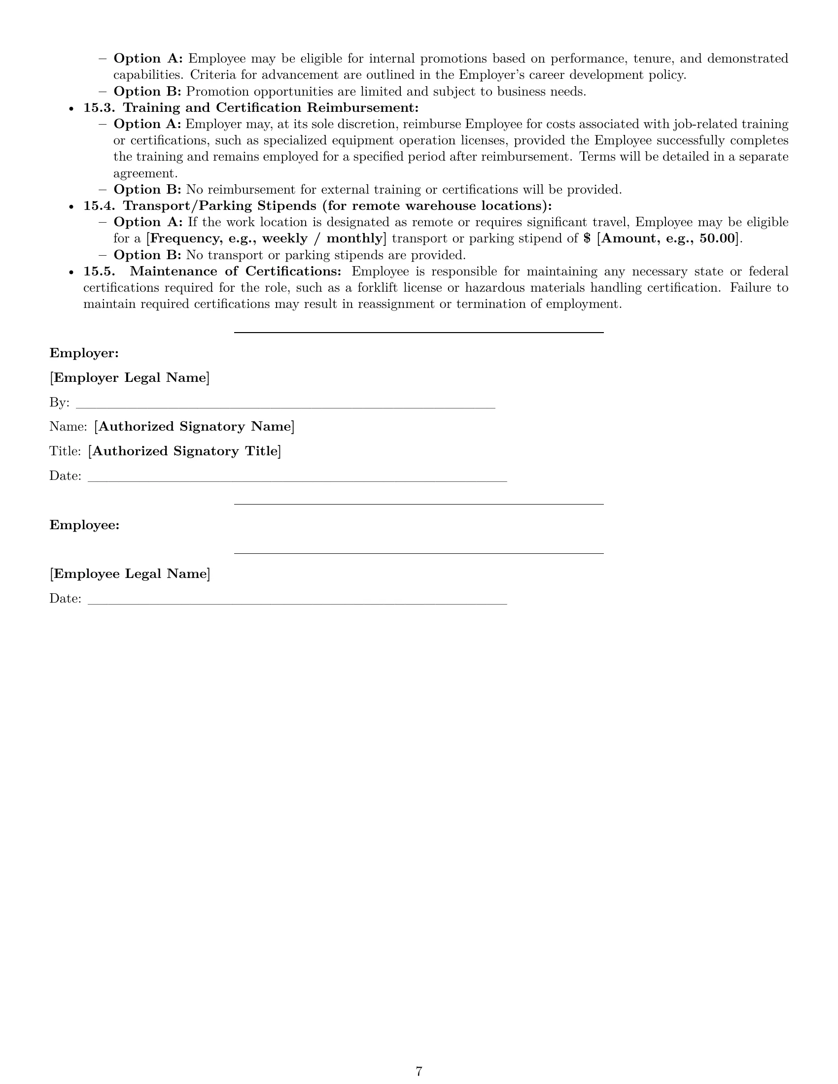 Preview page 7 of Pro Oklahoma warehouse worker employment contract template