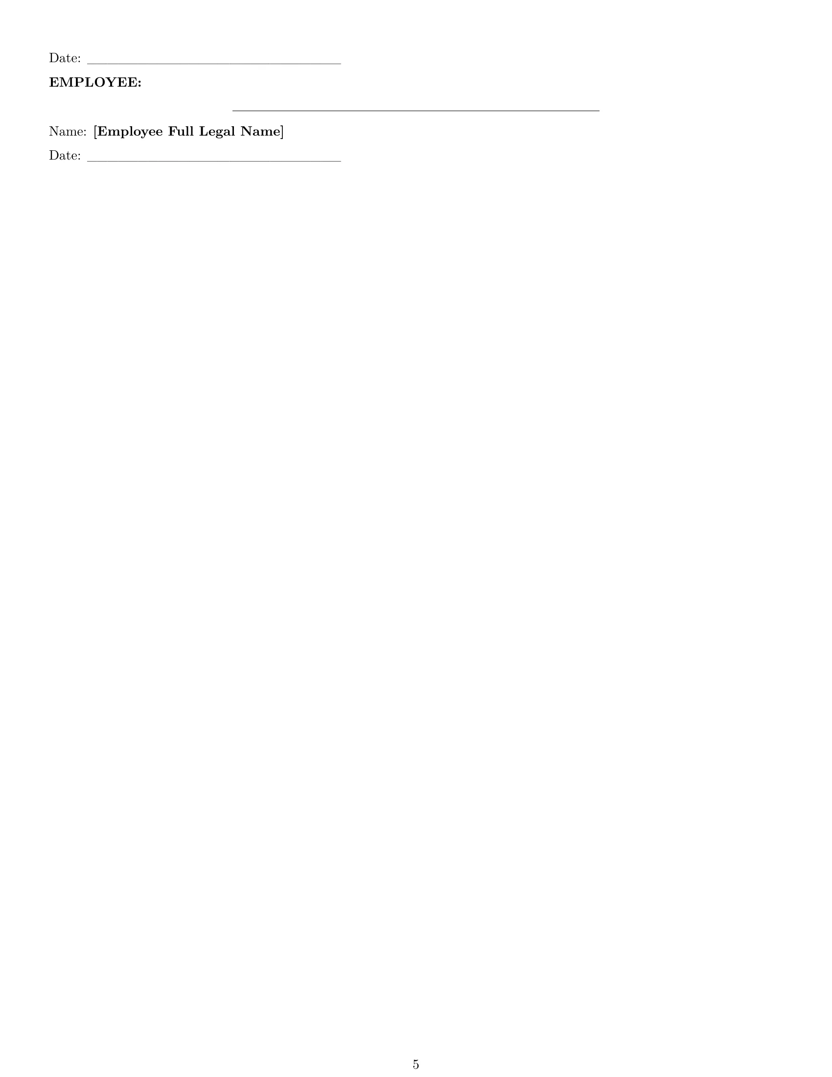 Preview page 5 of Pro Virginia warehouse worker employment contract template