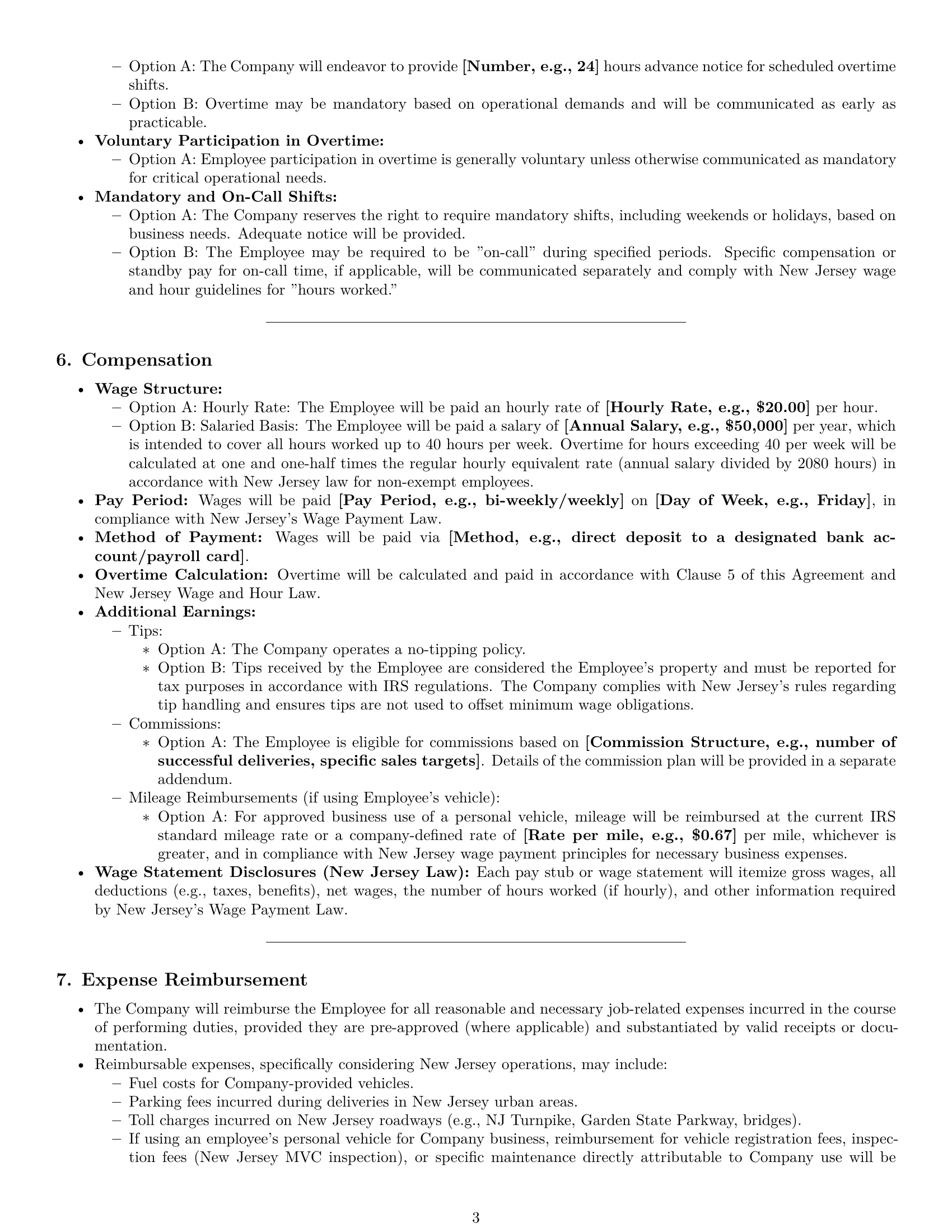 Preview page 3 of Pro New Jersey delivery driver employment contract template