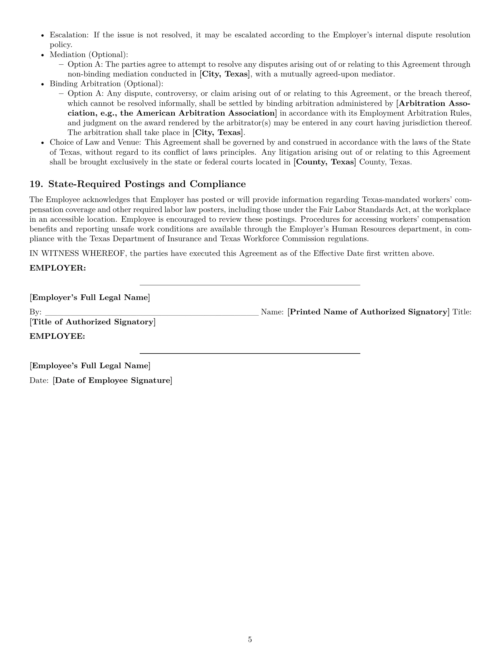 Preview page 5 of Pro Texas delivery driver employment contract template