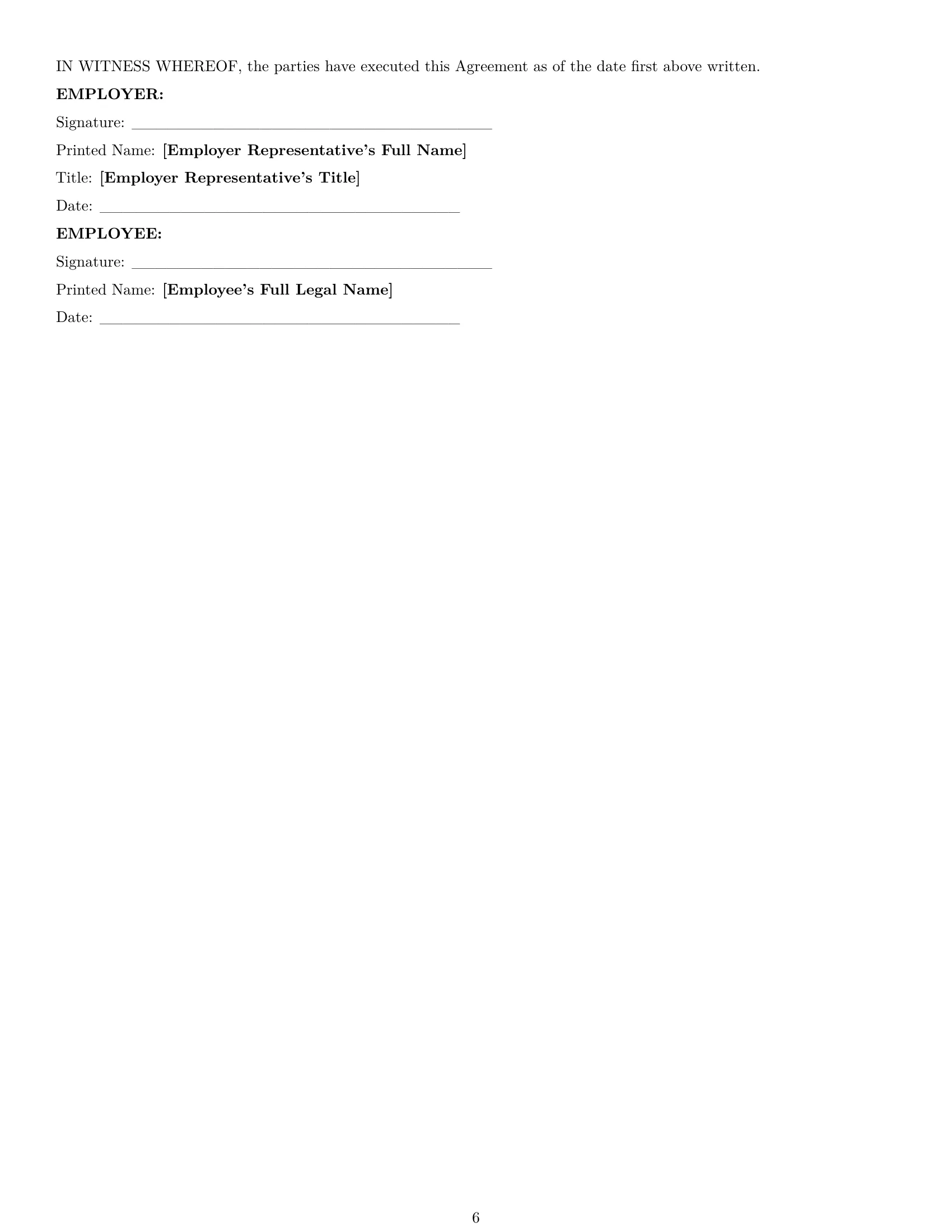 Preview page 6 of Pro Utah delivery driver employment contract template