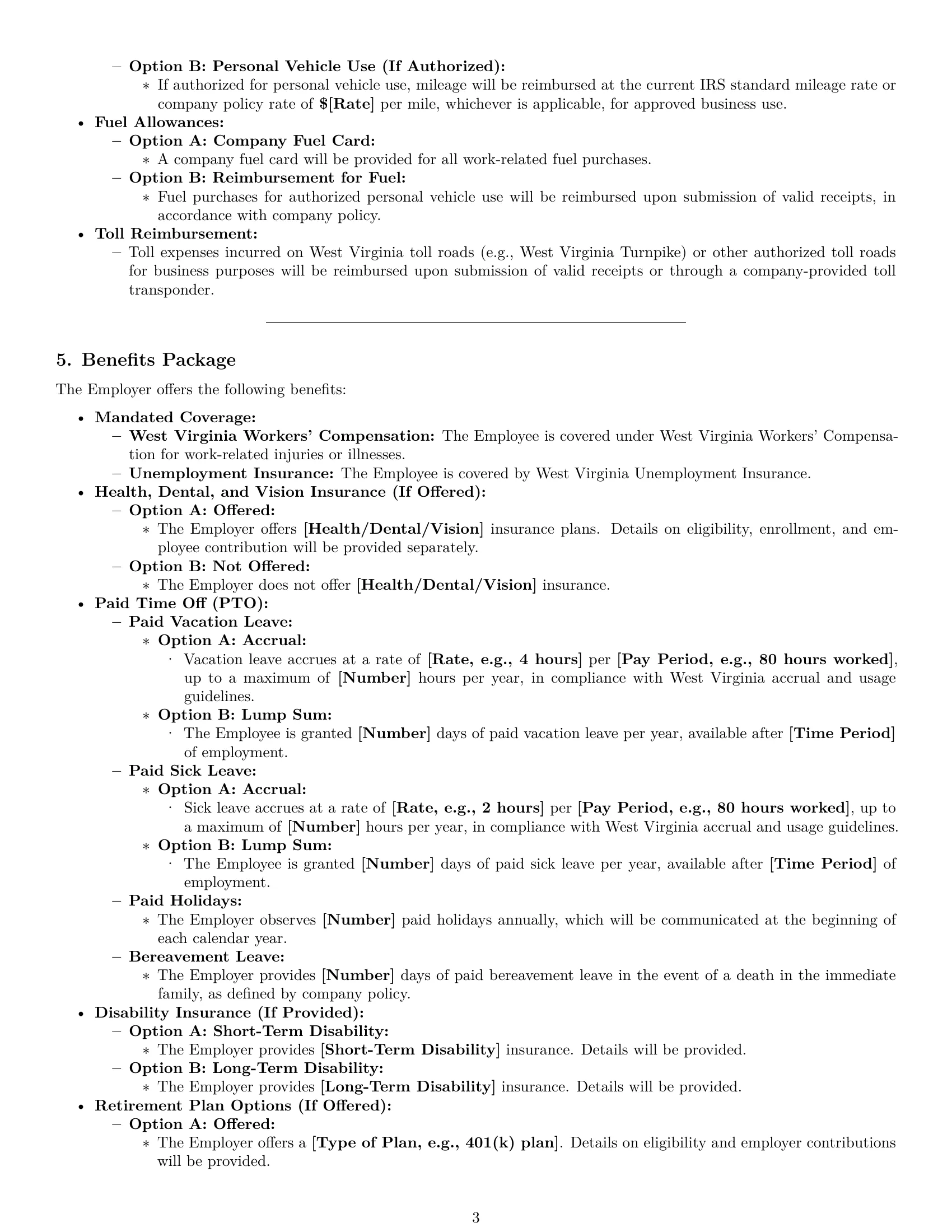 Preview page 3 of Pro West Virginia delivery driver employment contract template