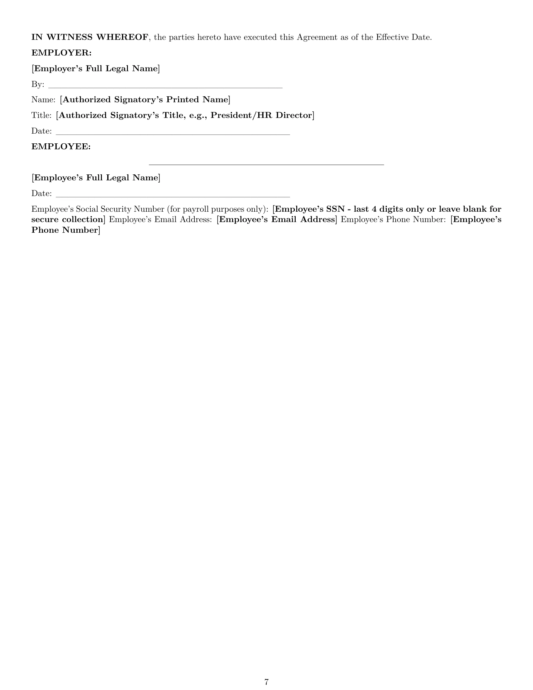 Preview page 7 of Pro Georgia production worker employment contract template