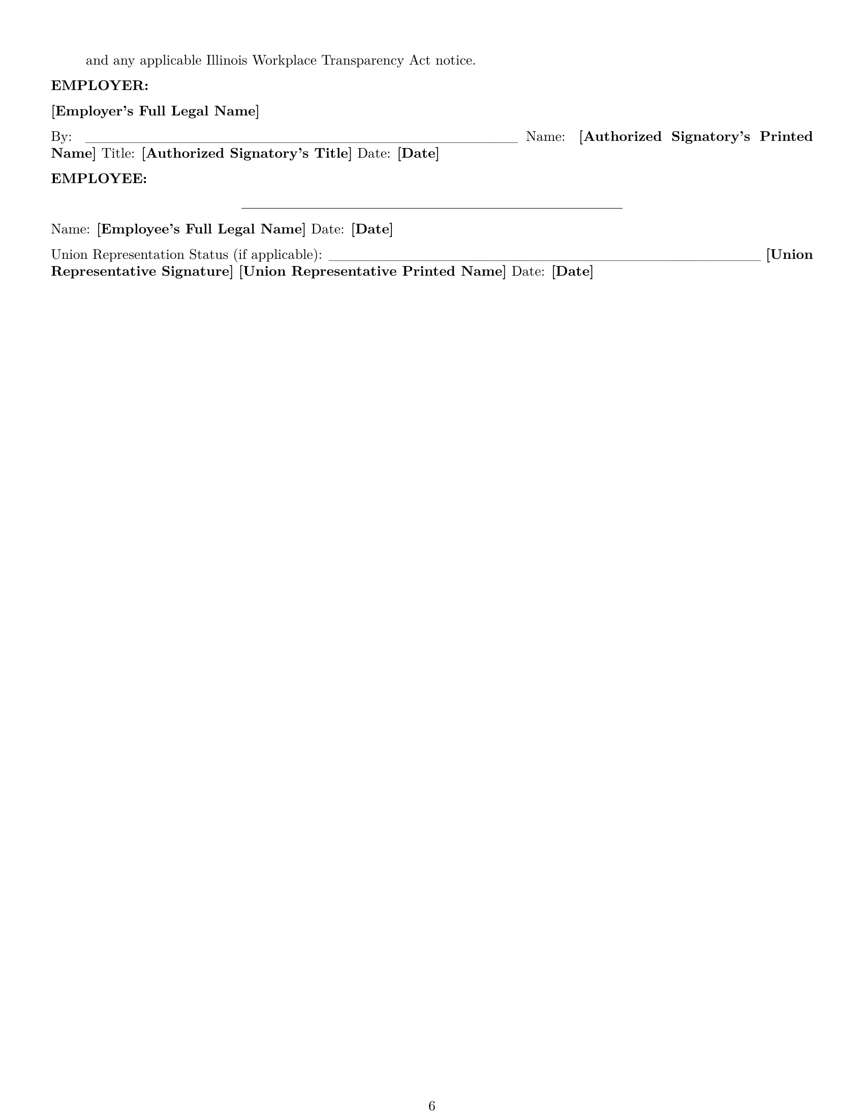Preview page 6 of Pro Illinois production worker employment contract template