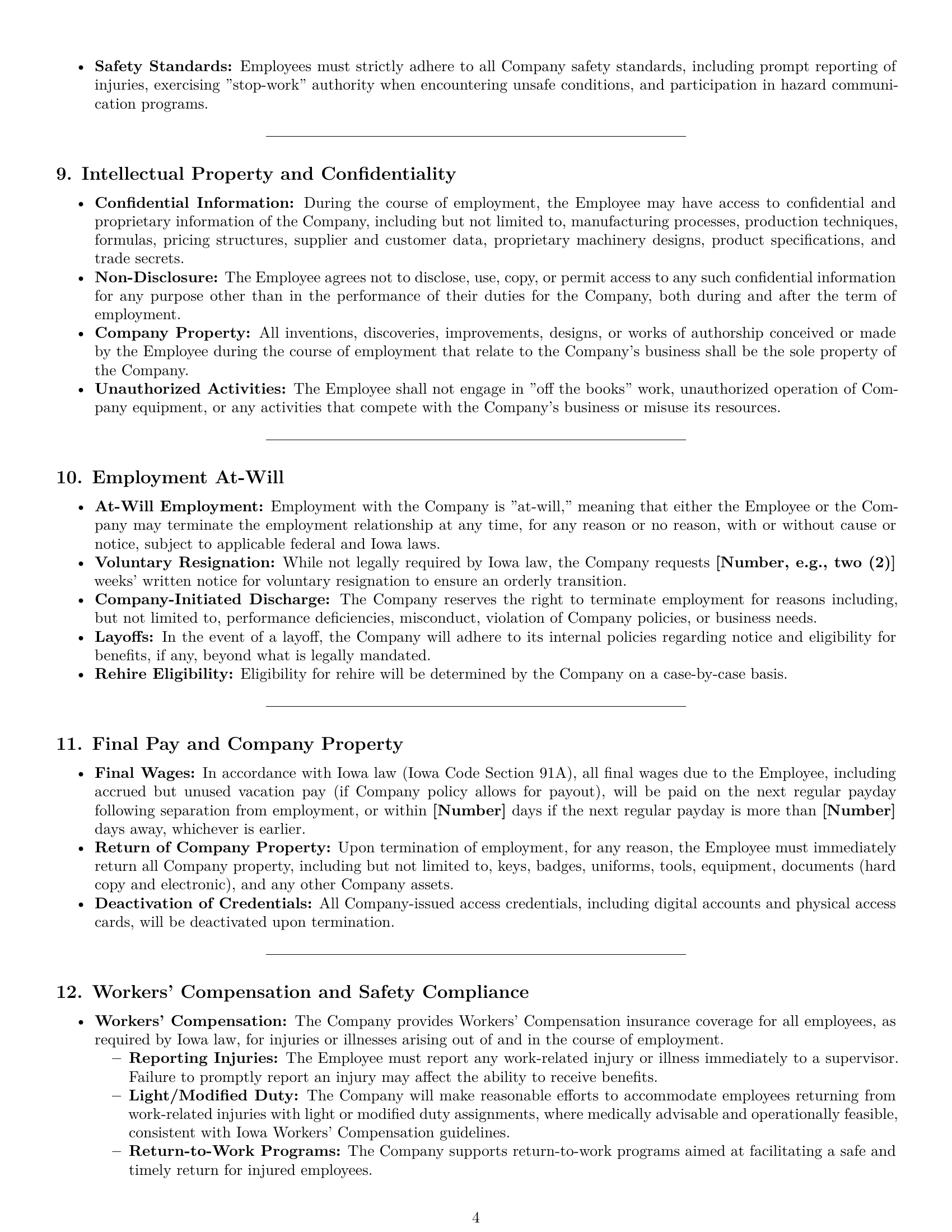 Preview page 4 of Pro Iowa production worker employment contract template