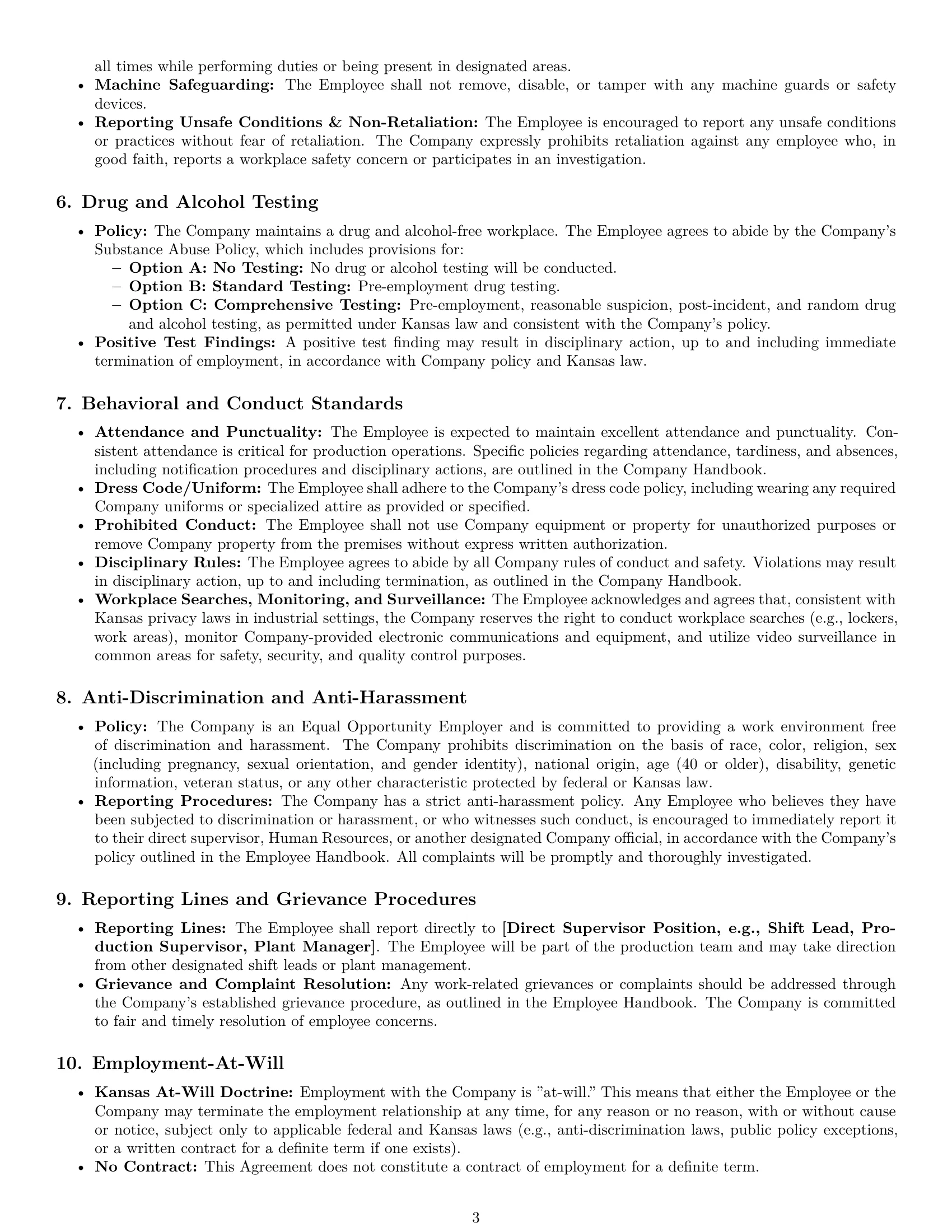 Preview page 3 of Pro Kansas production worker employment contract template