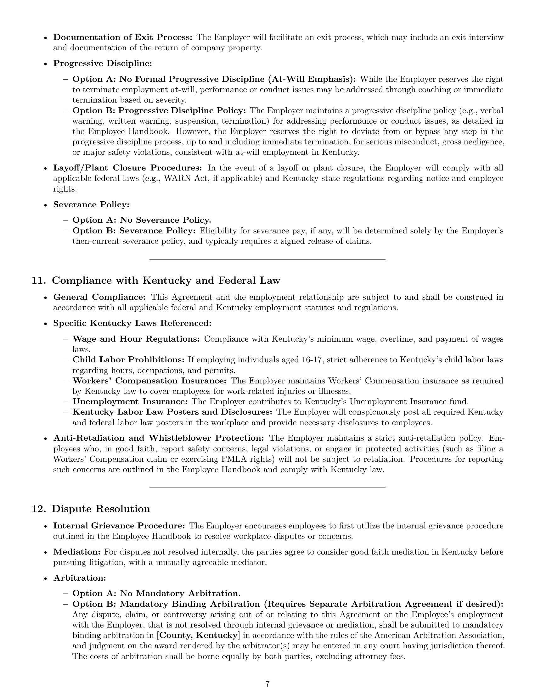 Preview page 7 of Pro Kentucky production worker employment contract template