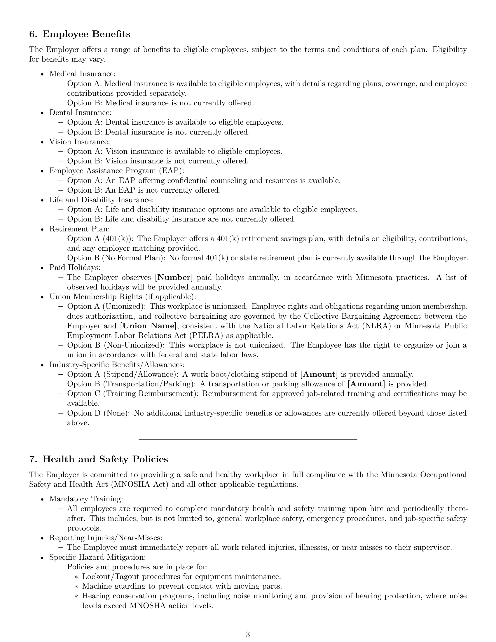 Preview page 3 of Pro Minnesota production worker employment contract template