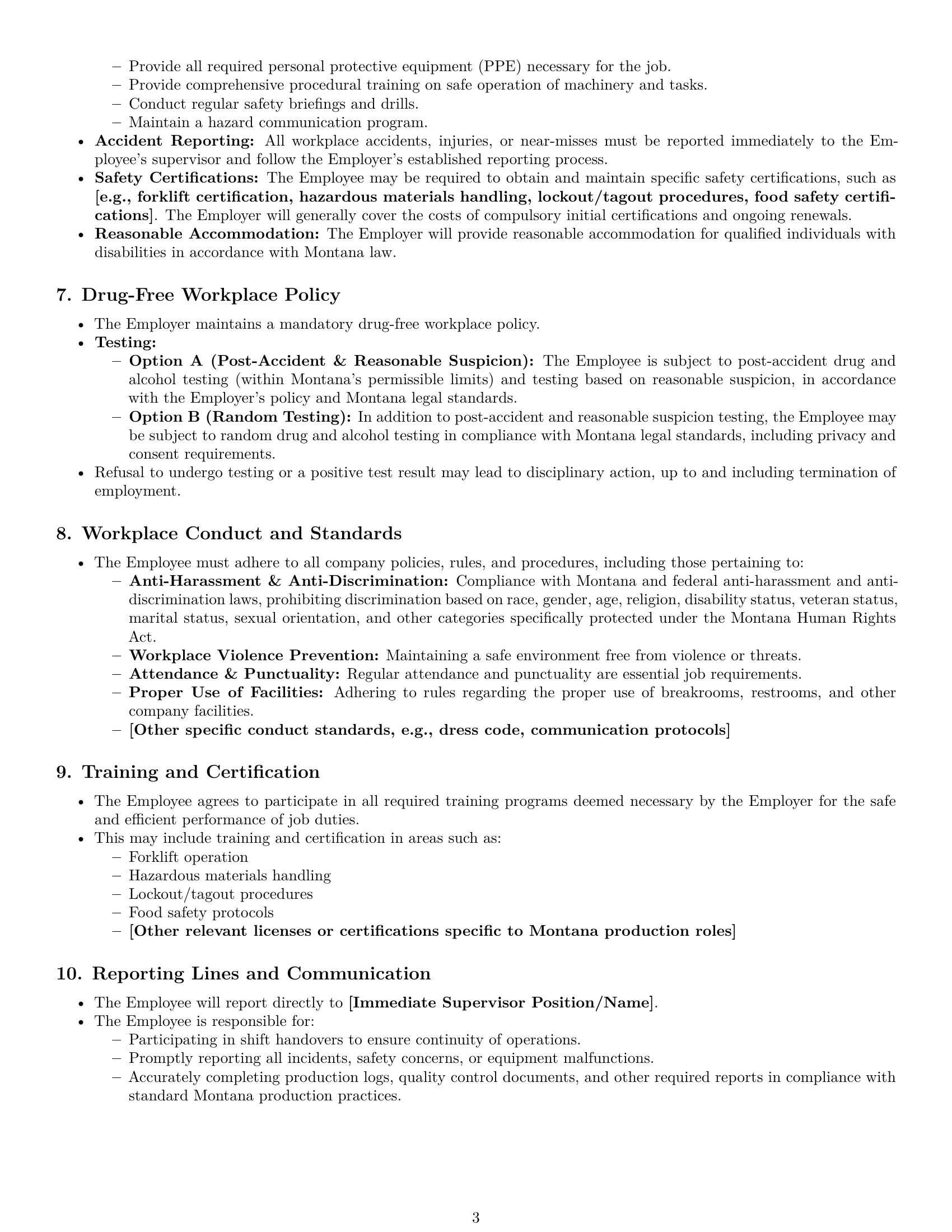 Preview page 3 of Pro Montana production worker employment contract template