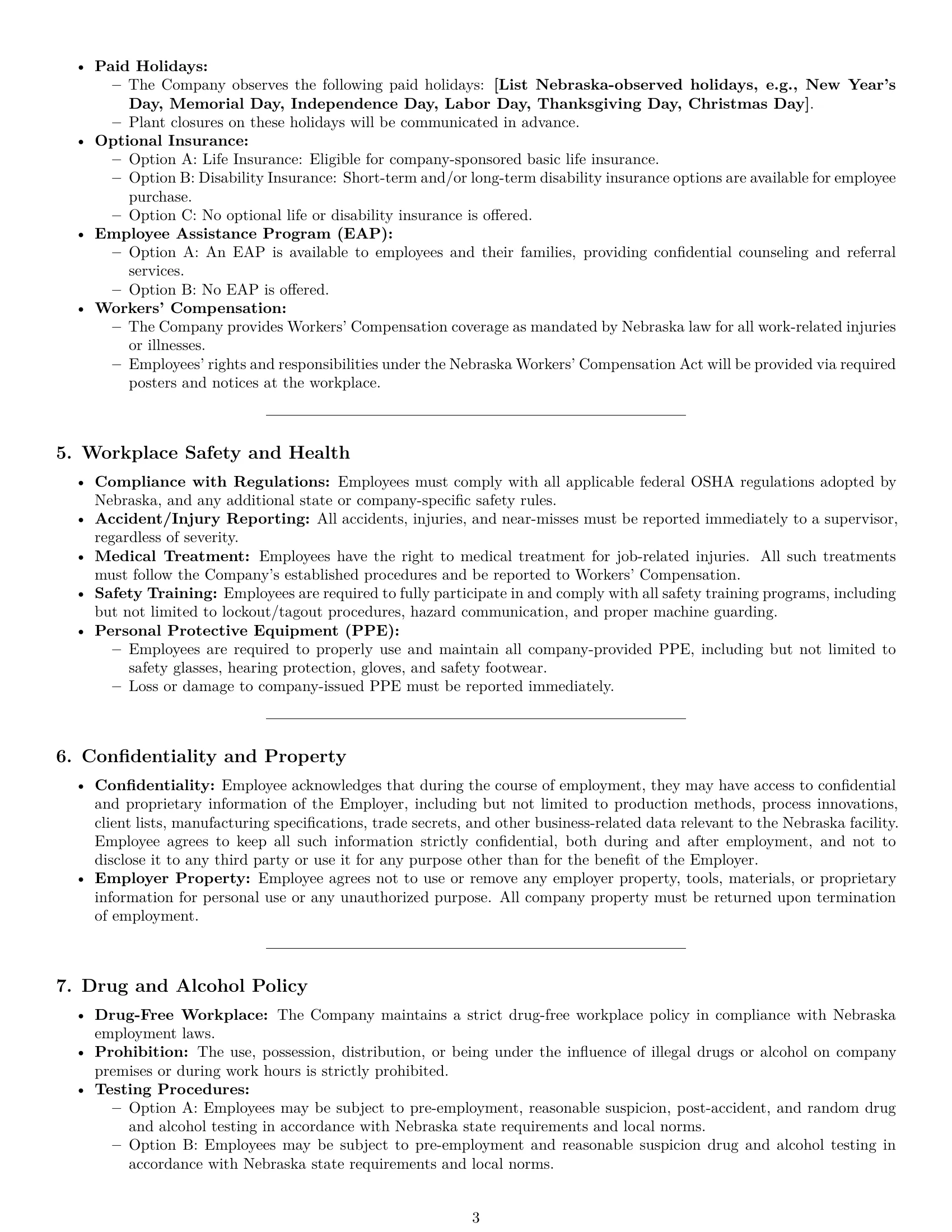 Preview page 3 of Pro Nebraska production worker employment contract template