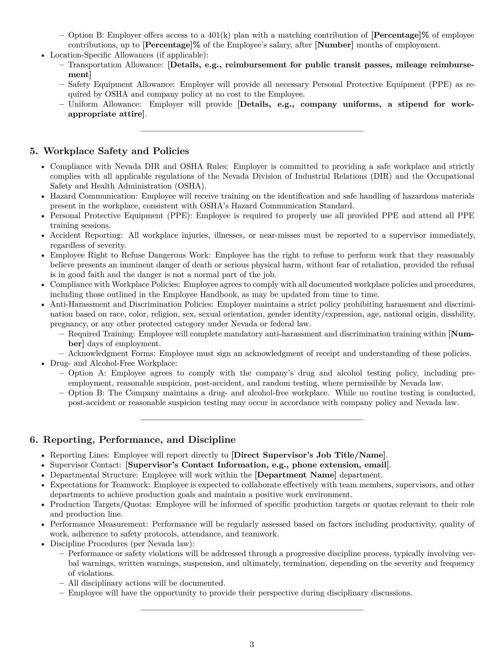 Preview page 3 of Pro Nevada production worker employment contract template