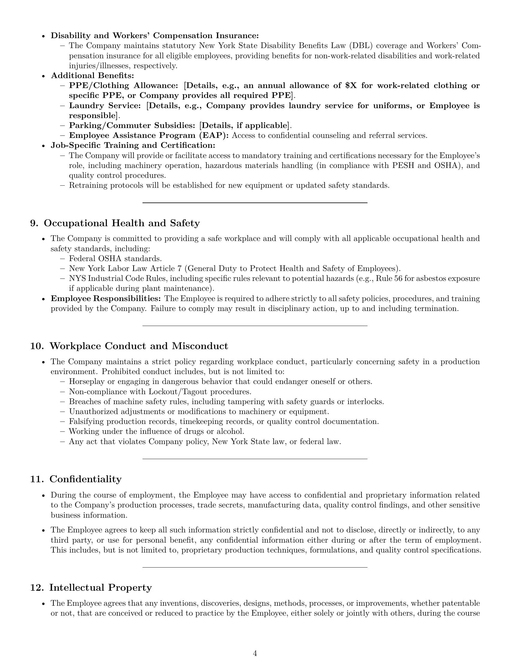Preview page 4 of Pro New York production worker employment contract template
