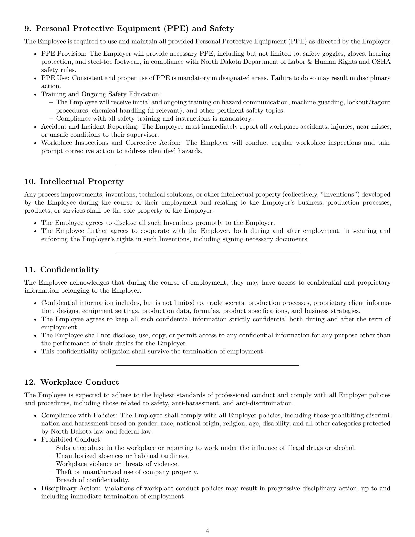 Preview page 4 of Pro North Dakota production worker employment contract template