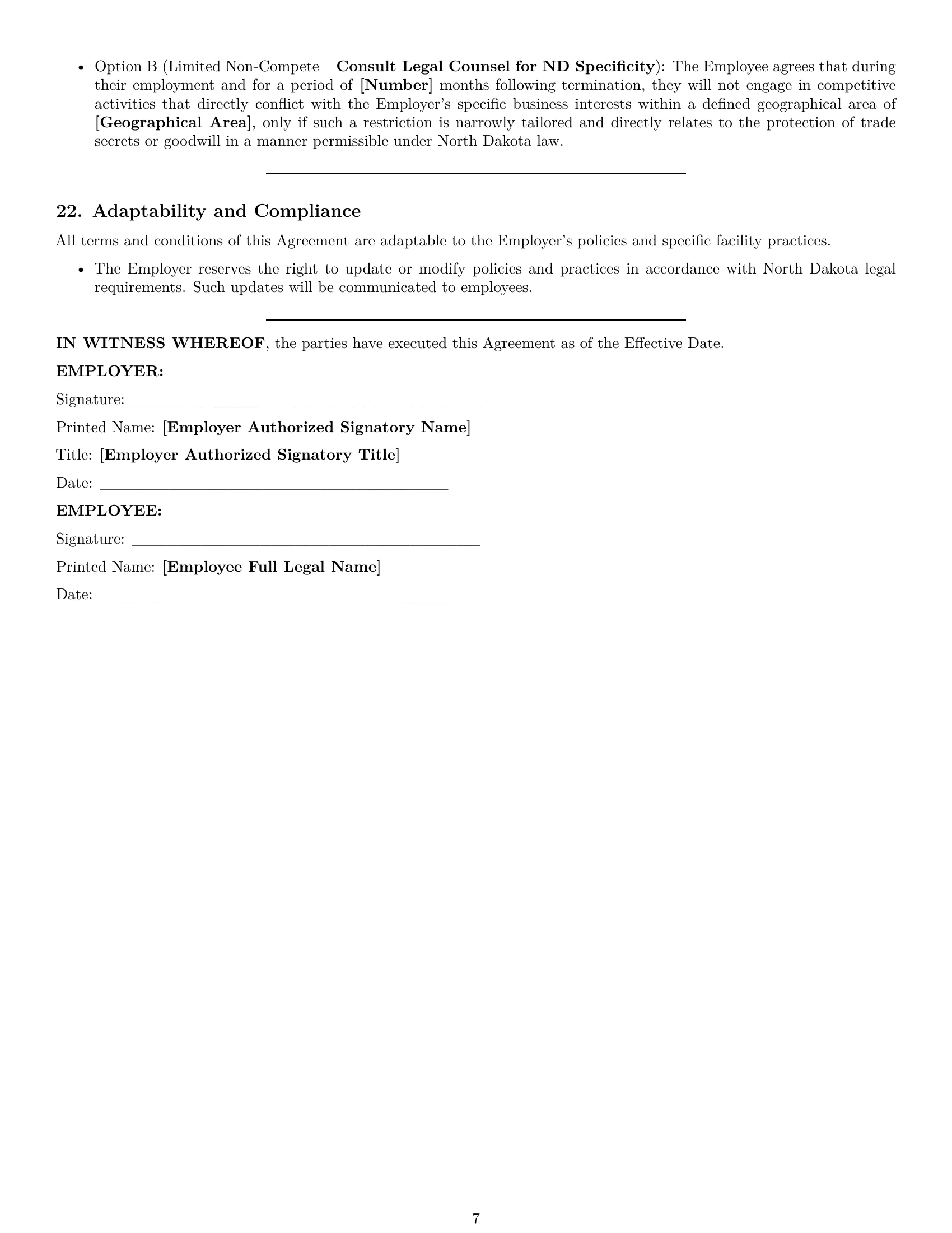 Preview page 7 of Pro North Dakota production worker employment contract template