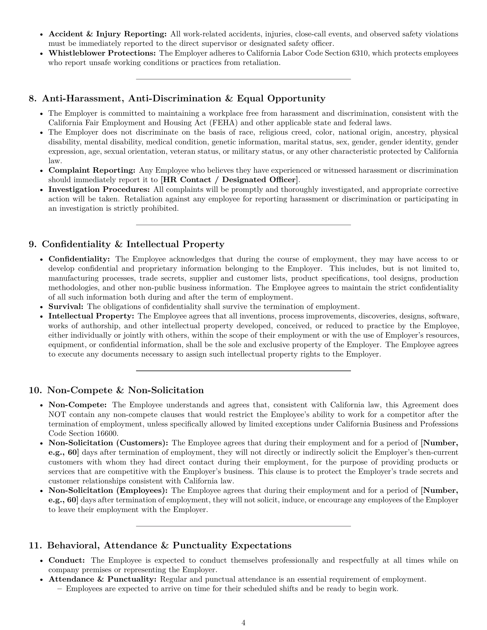 Preview page 4 of Pro California production worker employment contract template