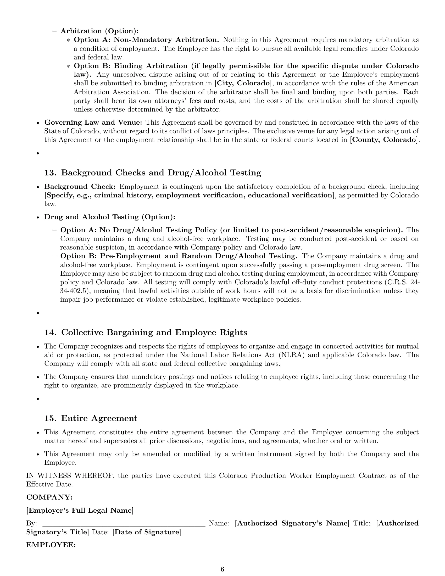 Preview page 6 of Pro Colorado production worker employment contract template