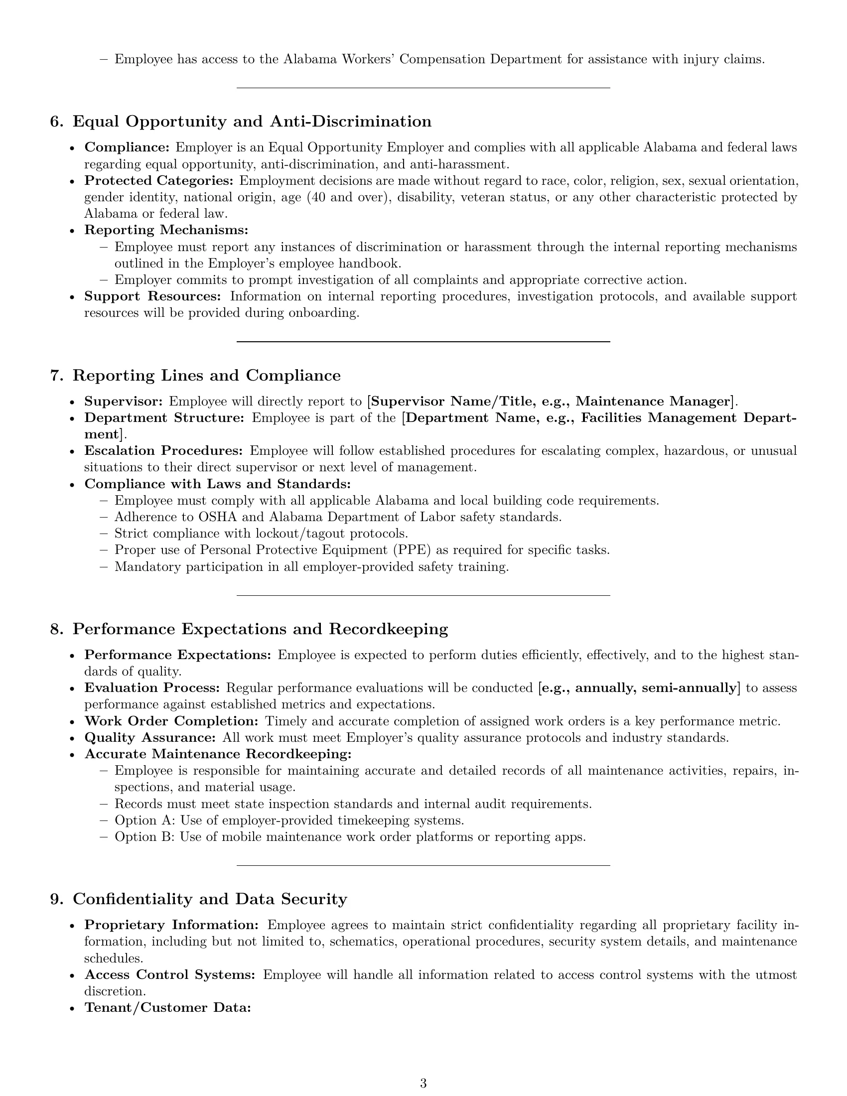 Preview page 3 of Pro Alabama maintenance technician employment contract template