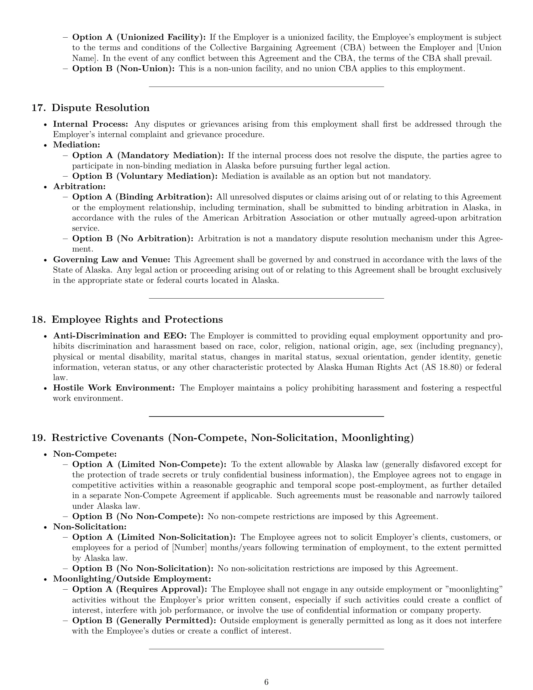Preview page 6 of Pro Alaska maintenance technician employment contract template