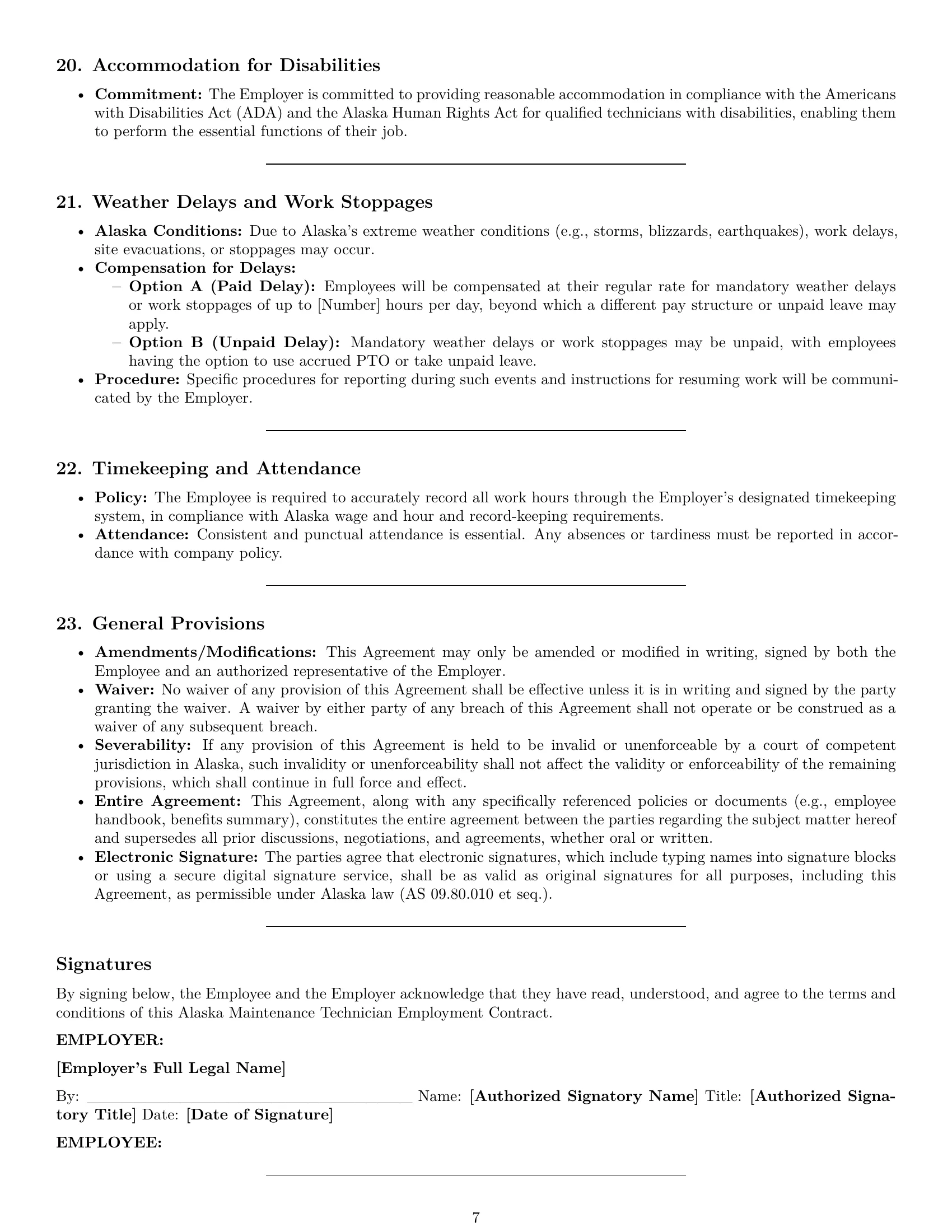 Preview page 7 of Pro Alaska maintenance technician employment contract template