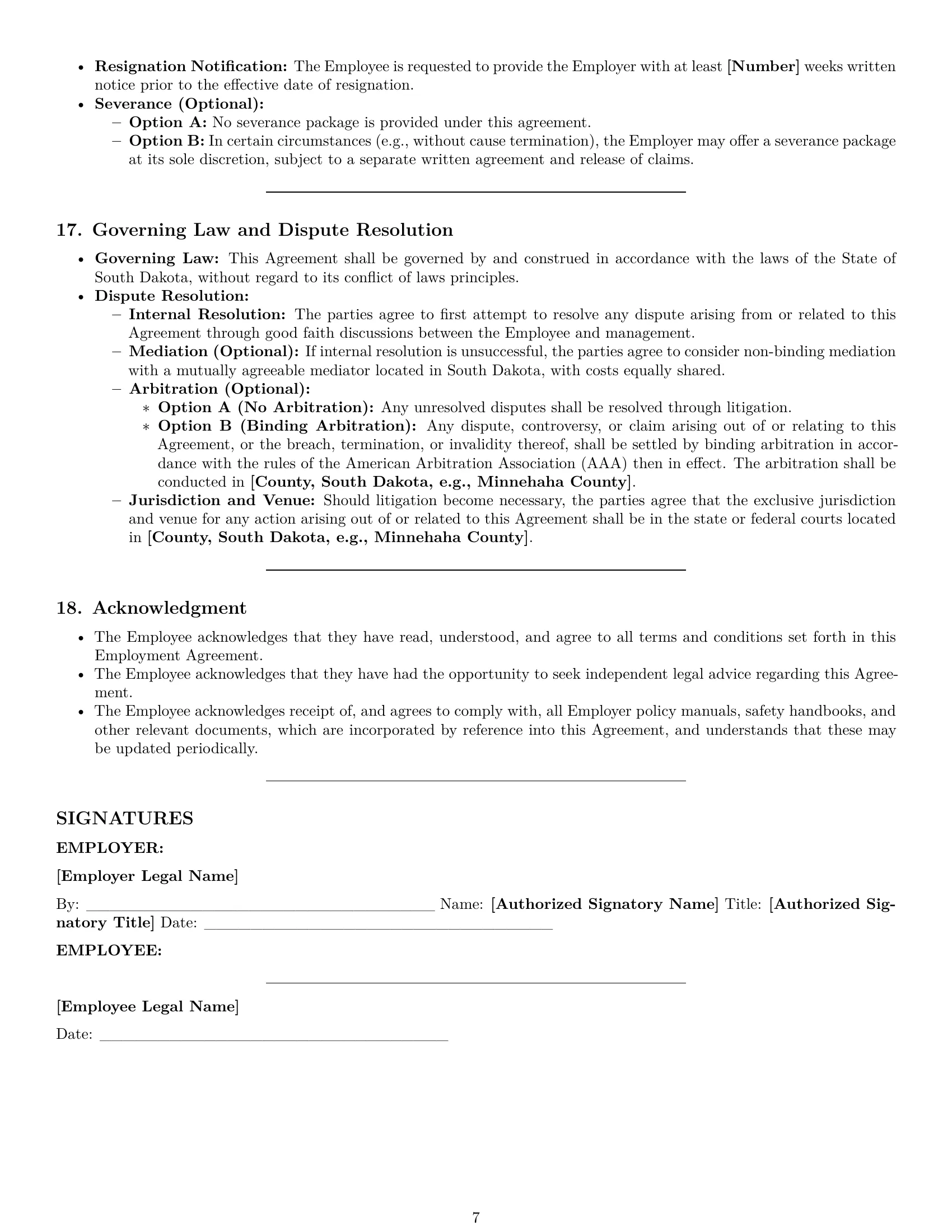 Preview page 7 of Pro South Dakota maintenance technician employment contract template