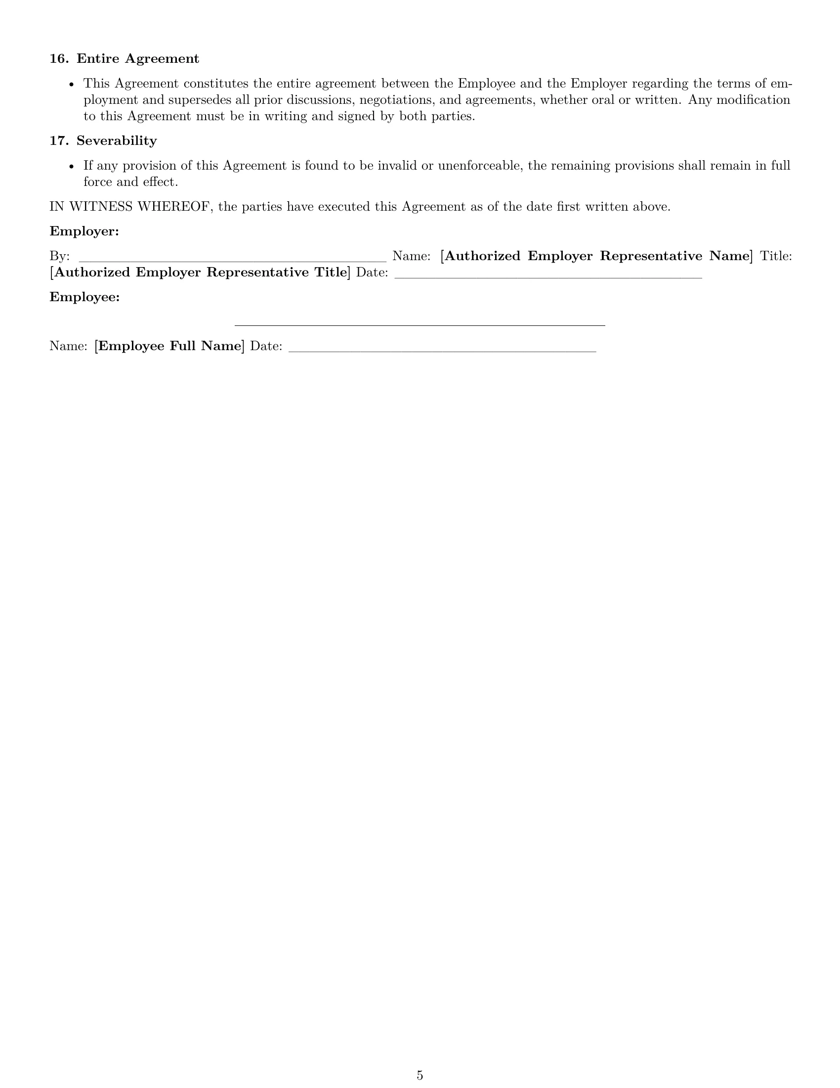 Preview page 5 of Pro Georgia assembler employment contract template