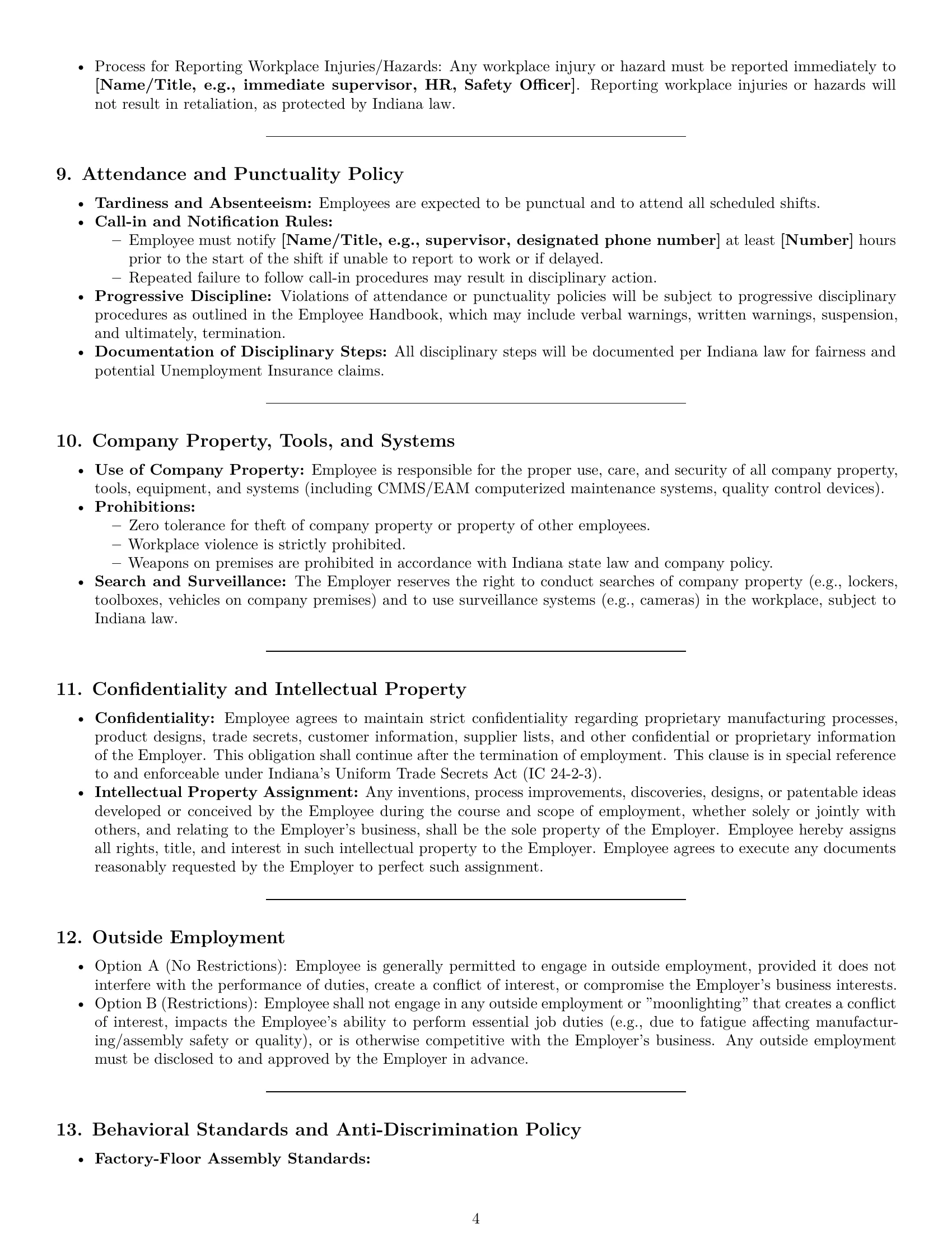 Preview page 4 of Pro Indiana assembler employment contract template