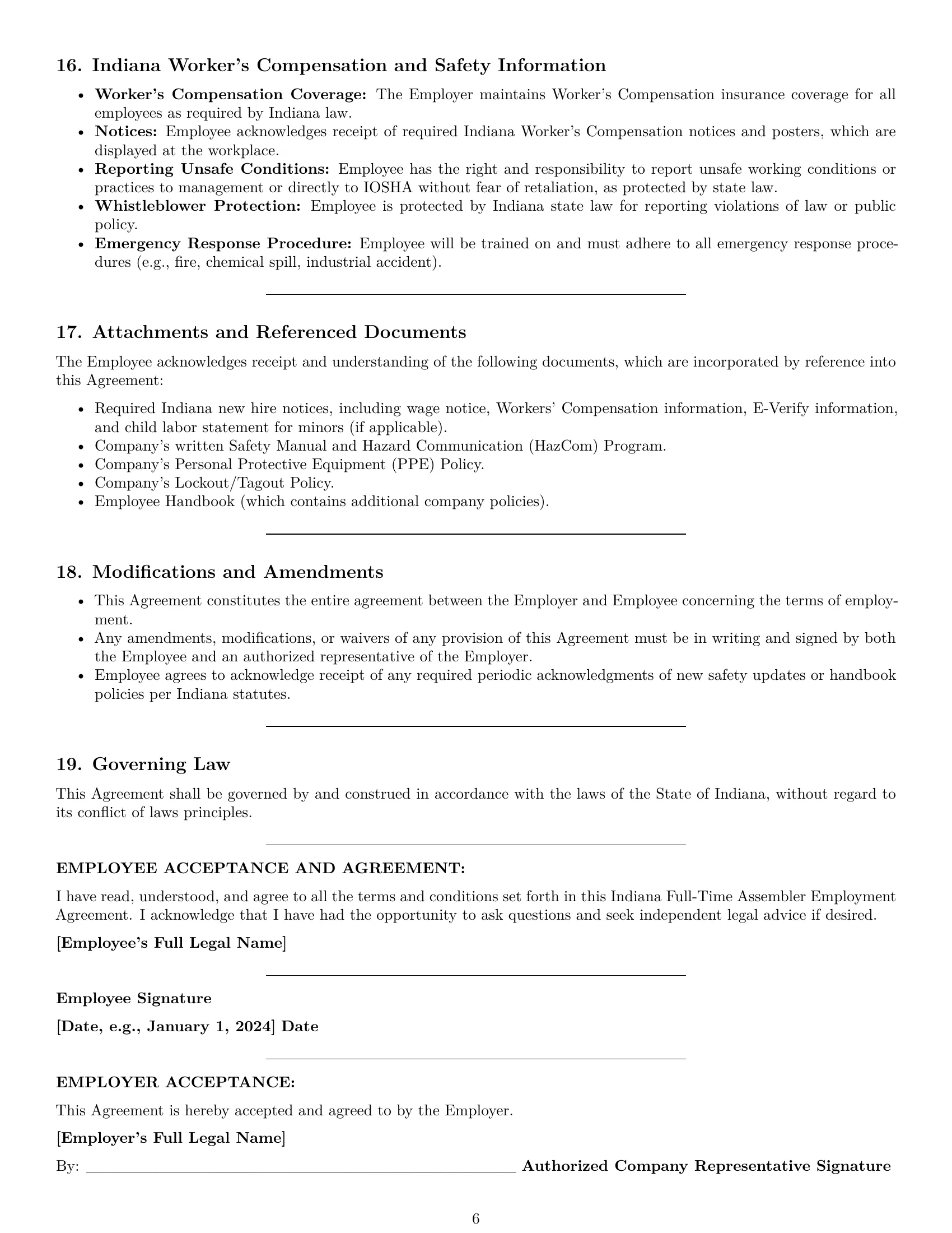 Preview page 6 of Pro Indiana assembler employment contract template