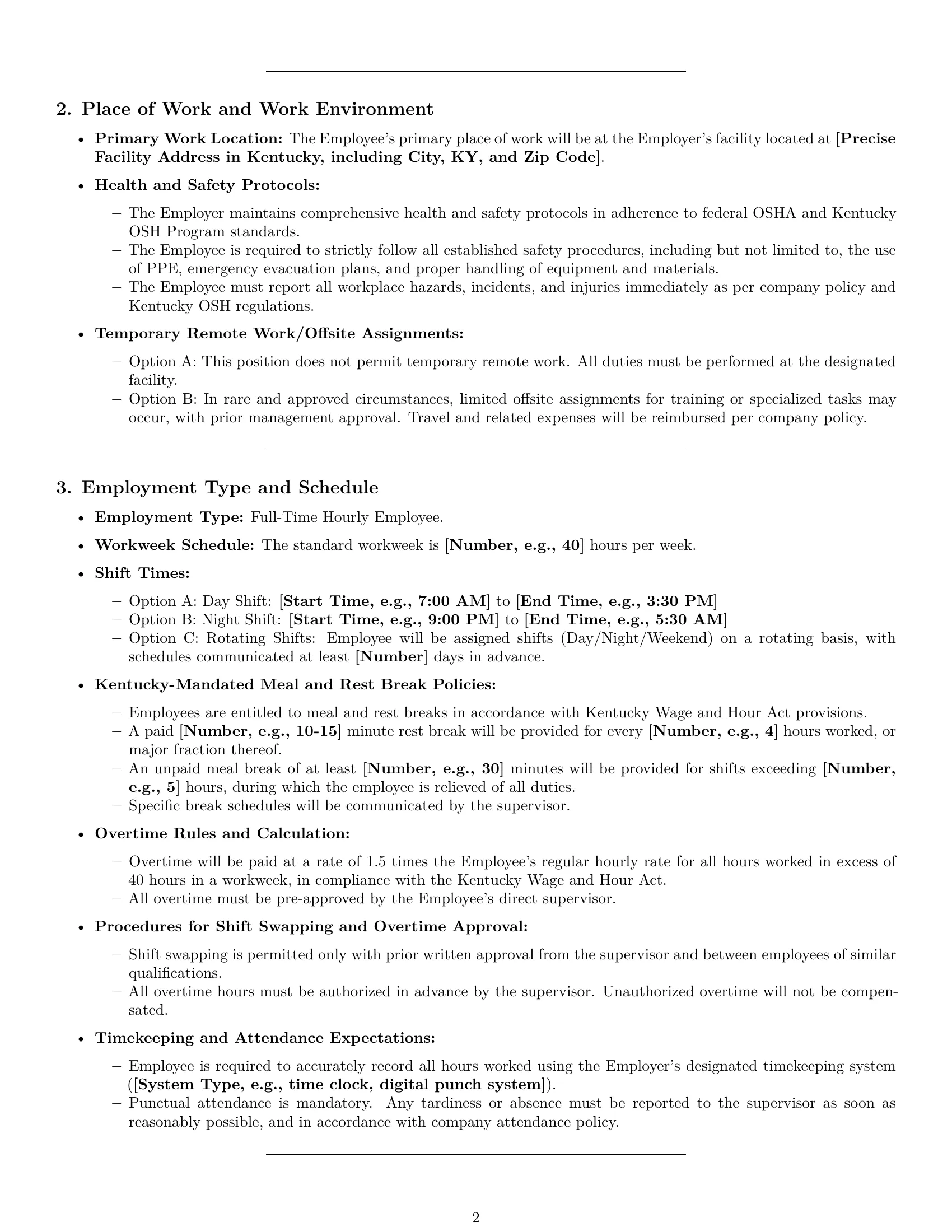 Preview page 2 of Pro Kentucky assembler employment contract template