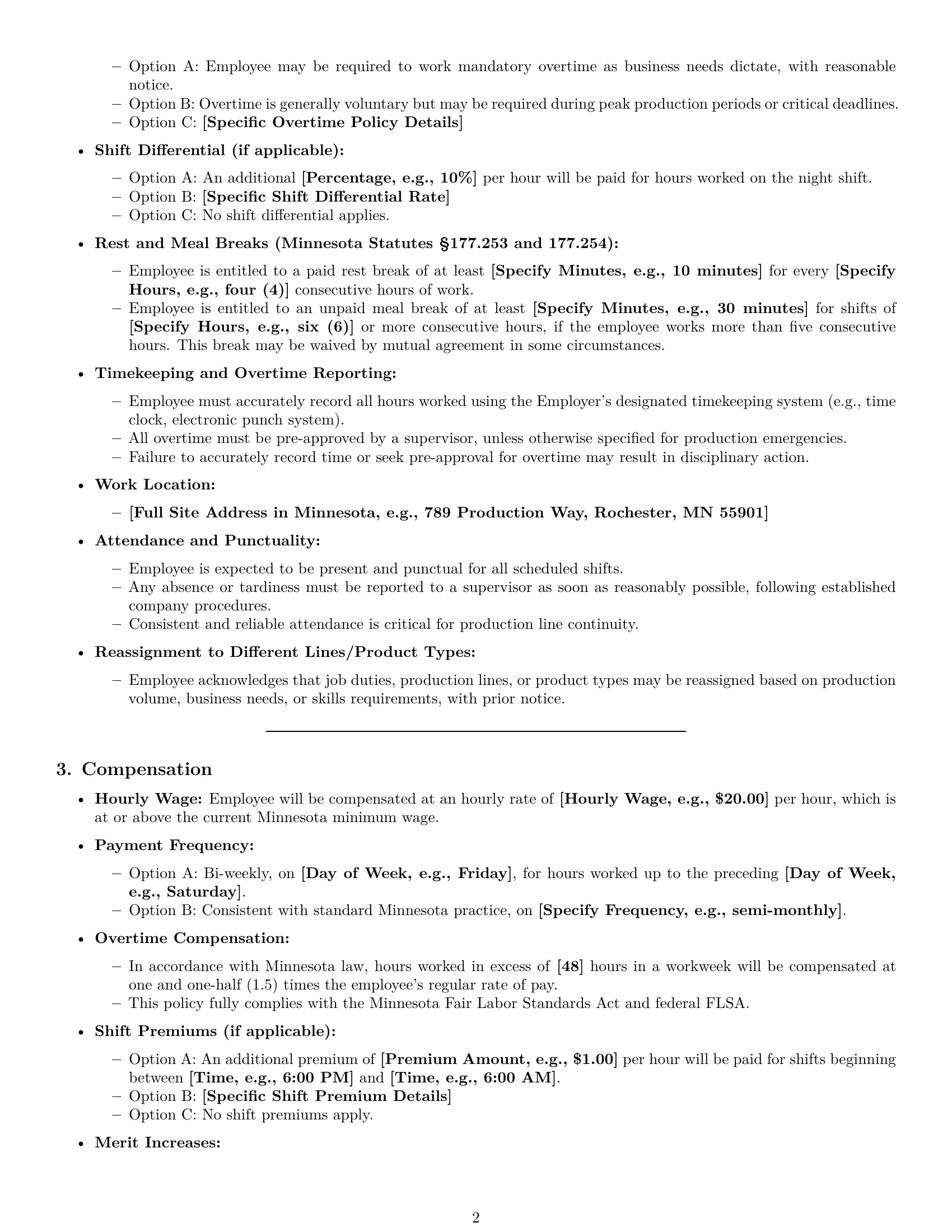 Preview page 2 of Pro Minnesota assembler employment contract template
