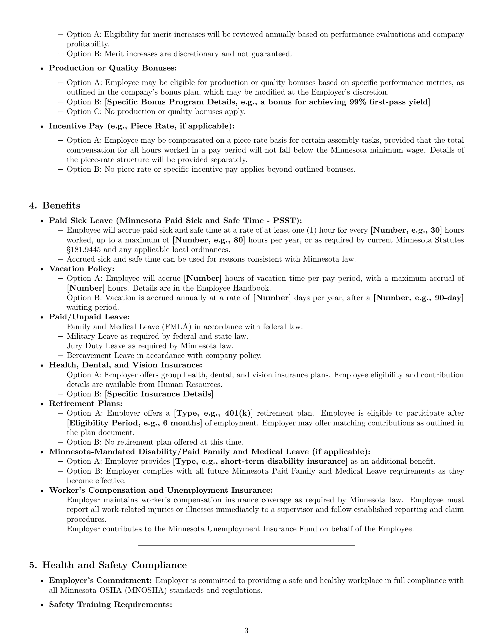 Preview page 3 of Pro Minnesota assembler employment contract template