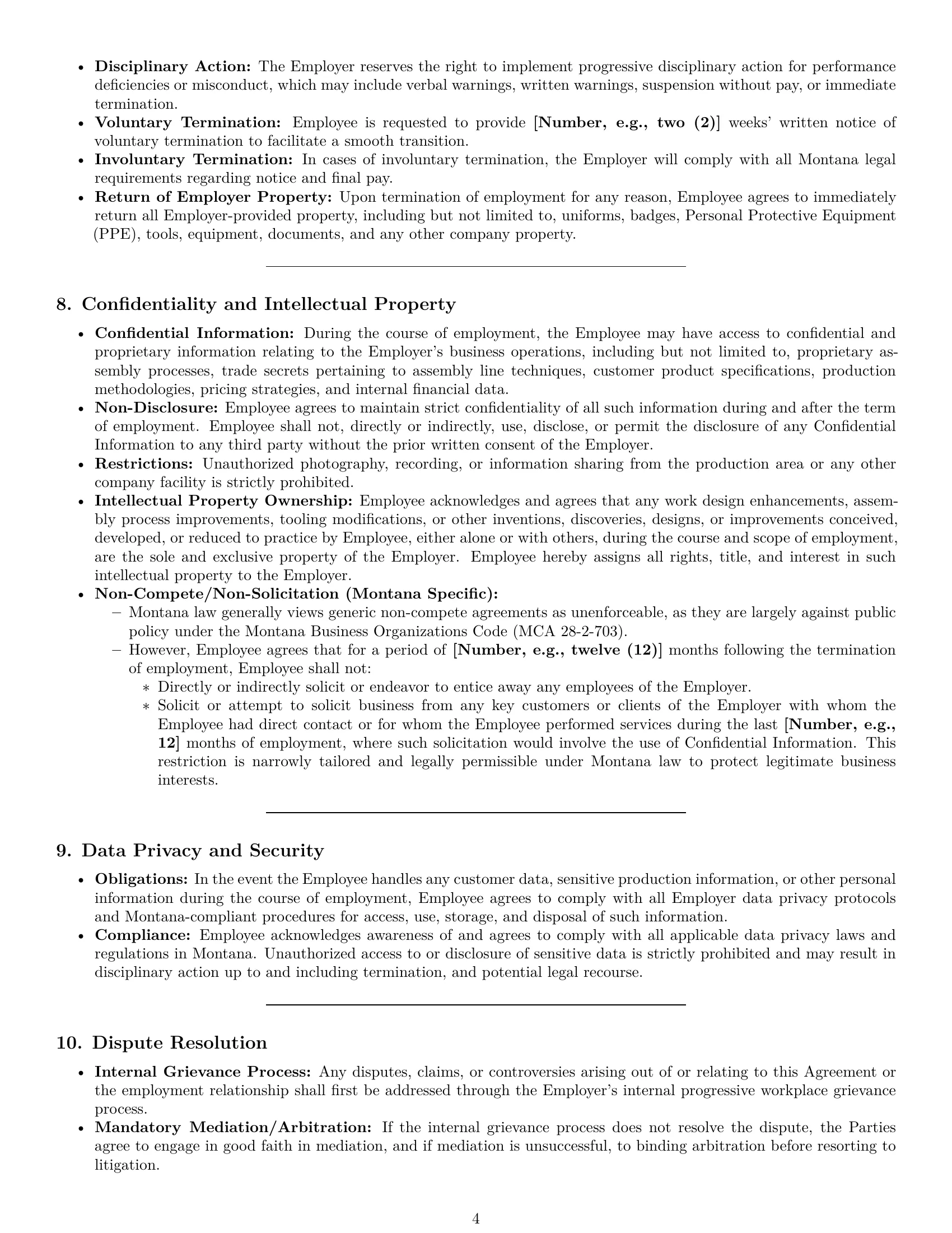 Preview page 4 of Pro Montana assembler employment contract template