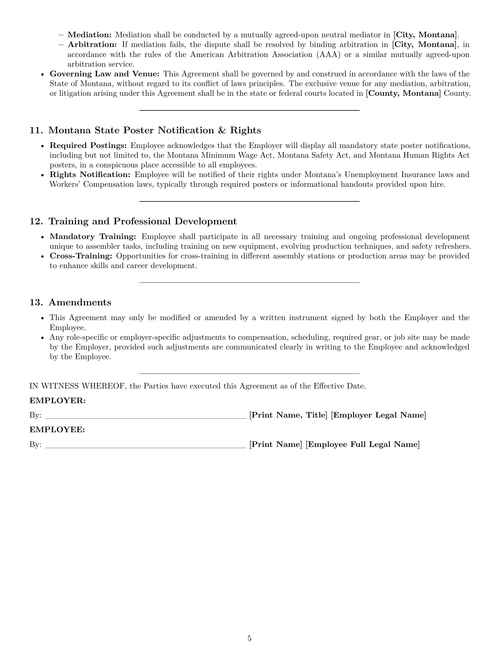 Preview page 5 of Pro Montana assembler employment contract template