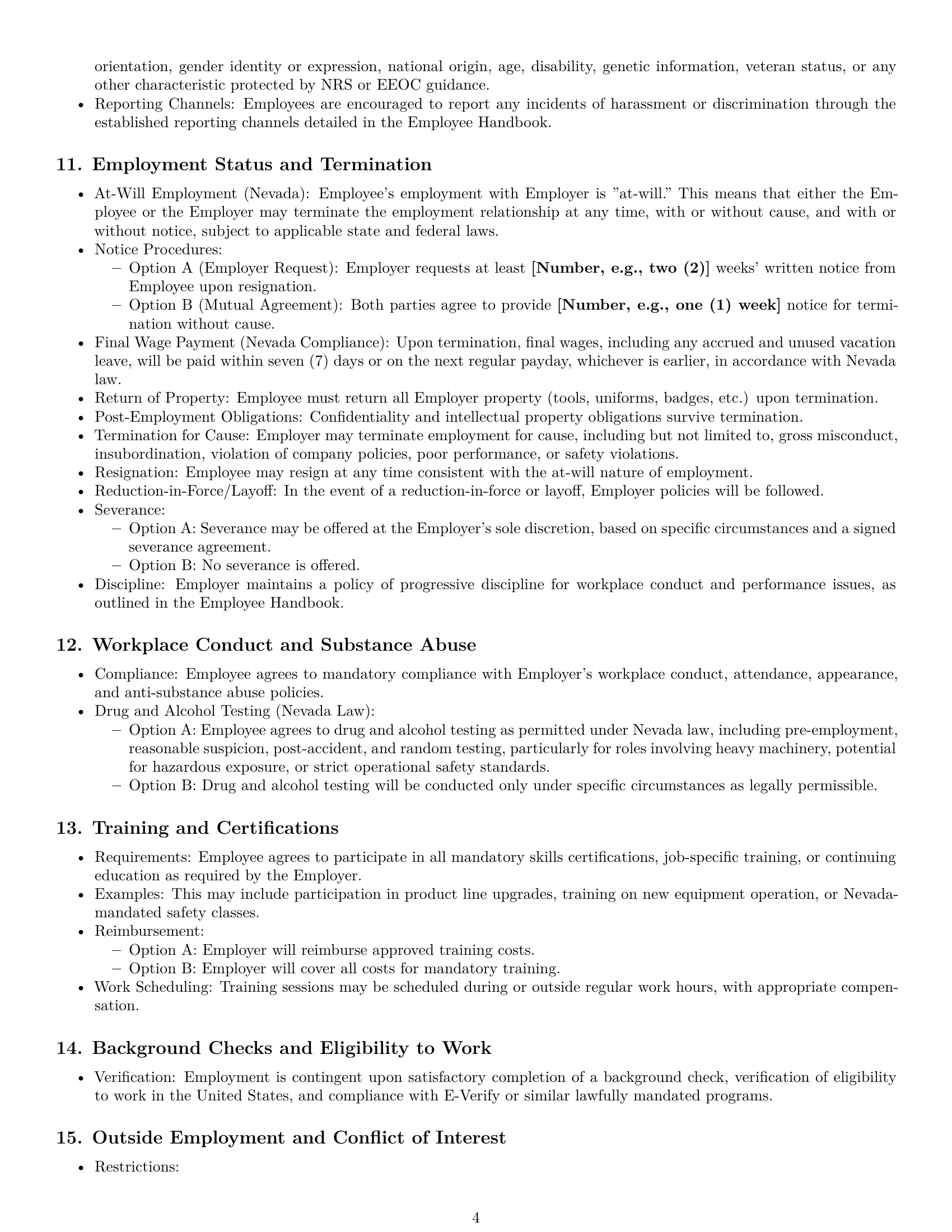 Preview page 4 of Pro Nevada assembler employment contract template