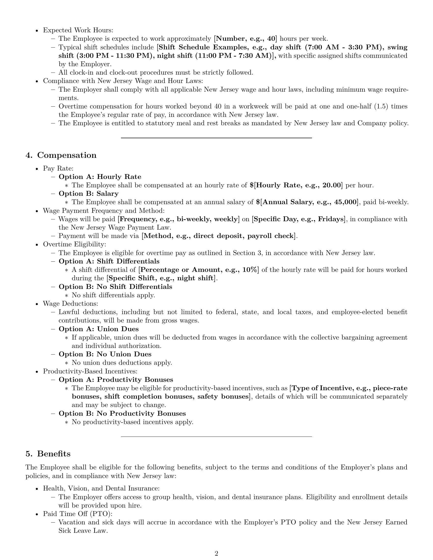 Preview page 2 of Pro New Jersey assembler employment contract template