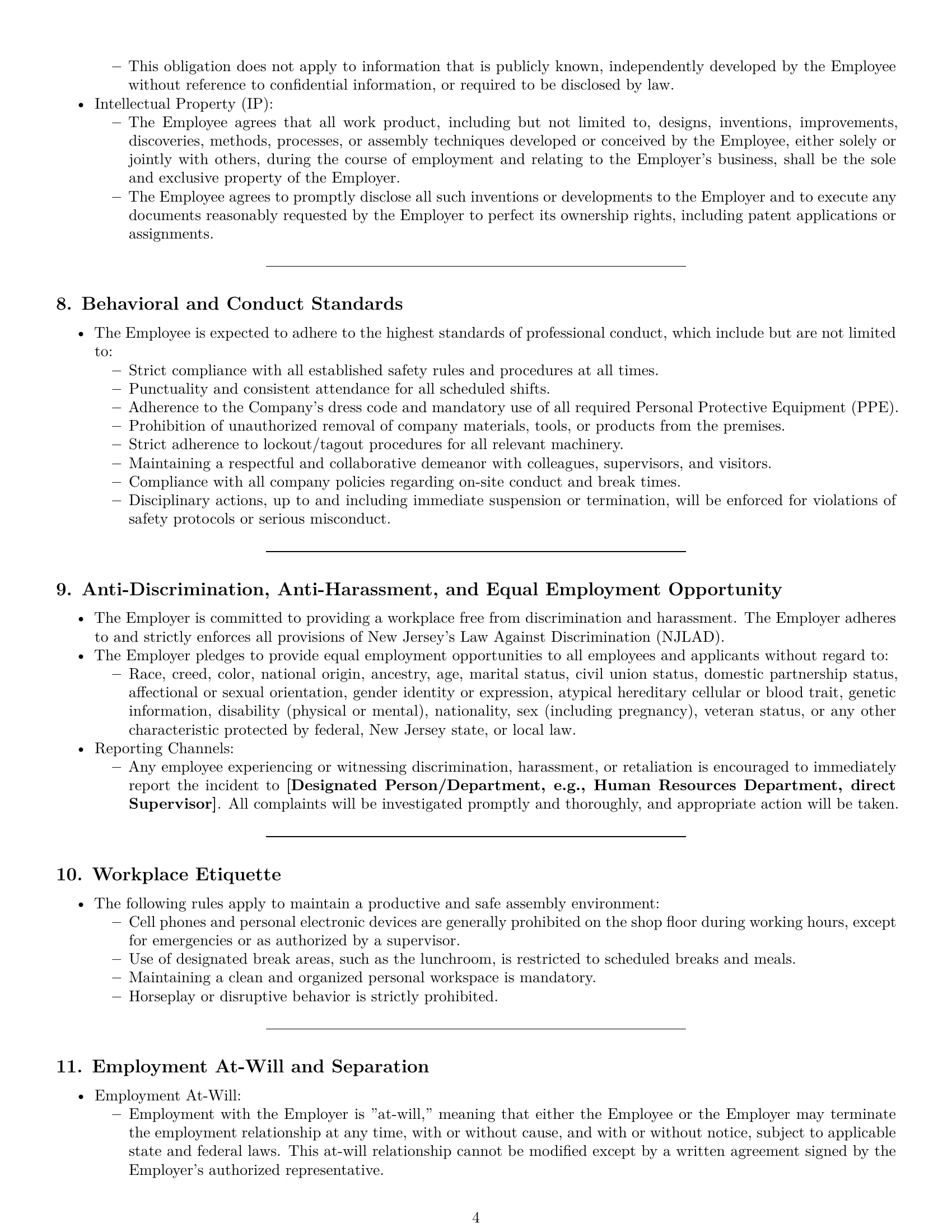 Preview page 4 of Pro New Jersey assembler employment contract template