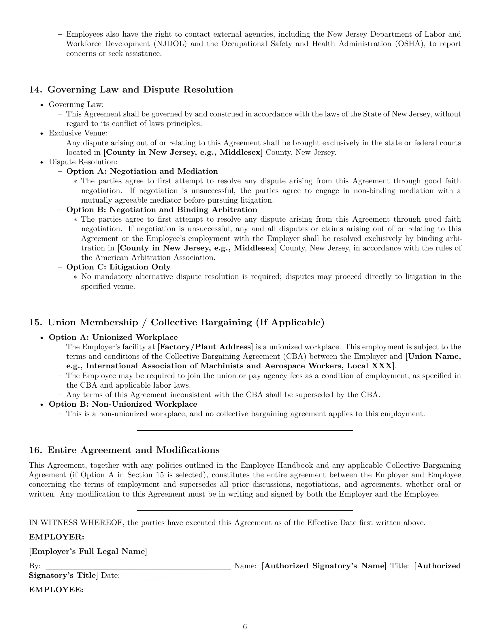 Preview page 6 of Pro New Jersey assembler employment contract template