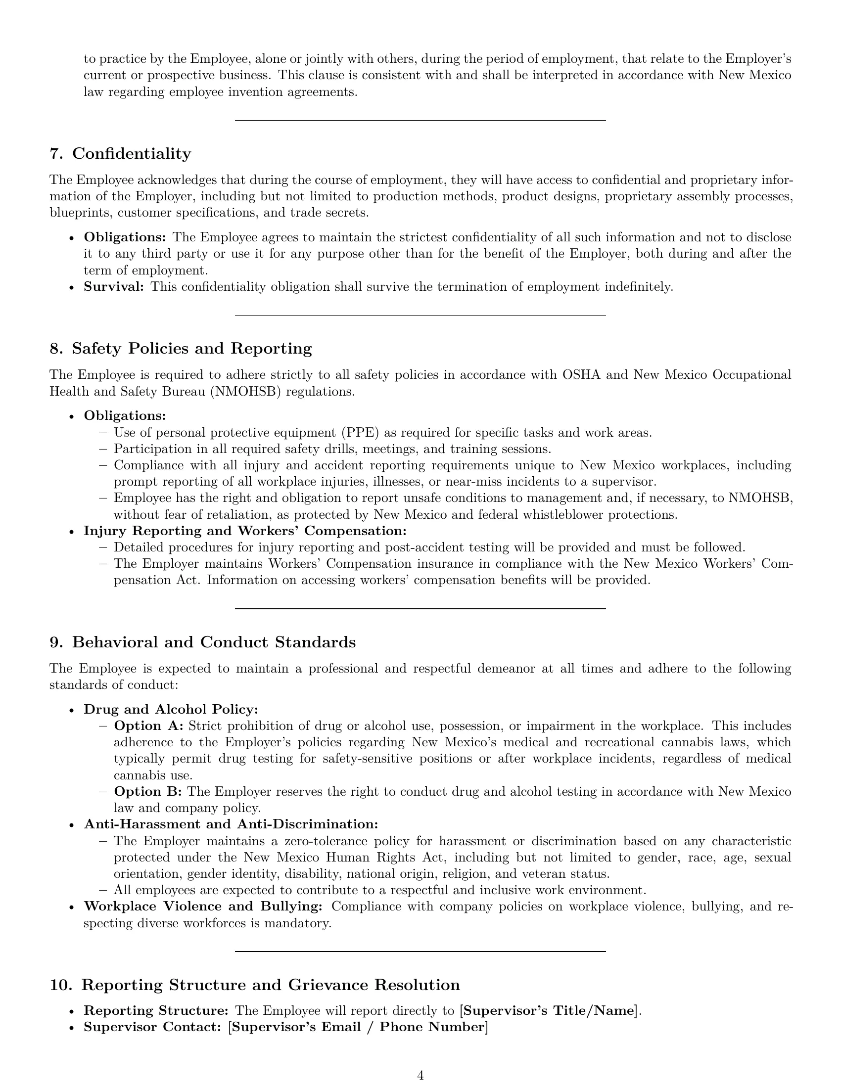 Preview page 4 of Pro New Mexico assembler employment contract template