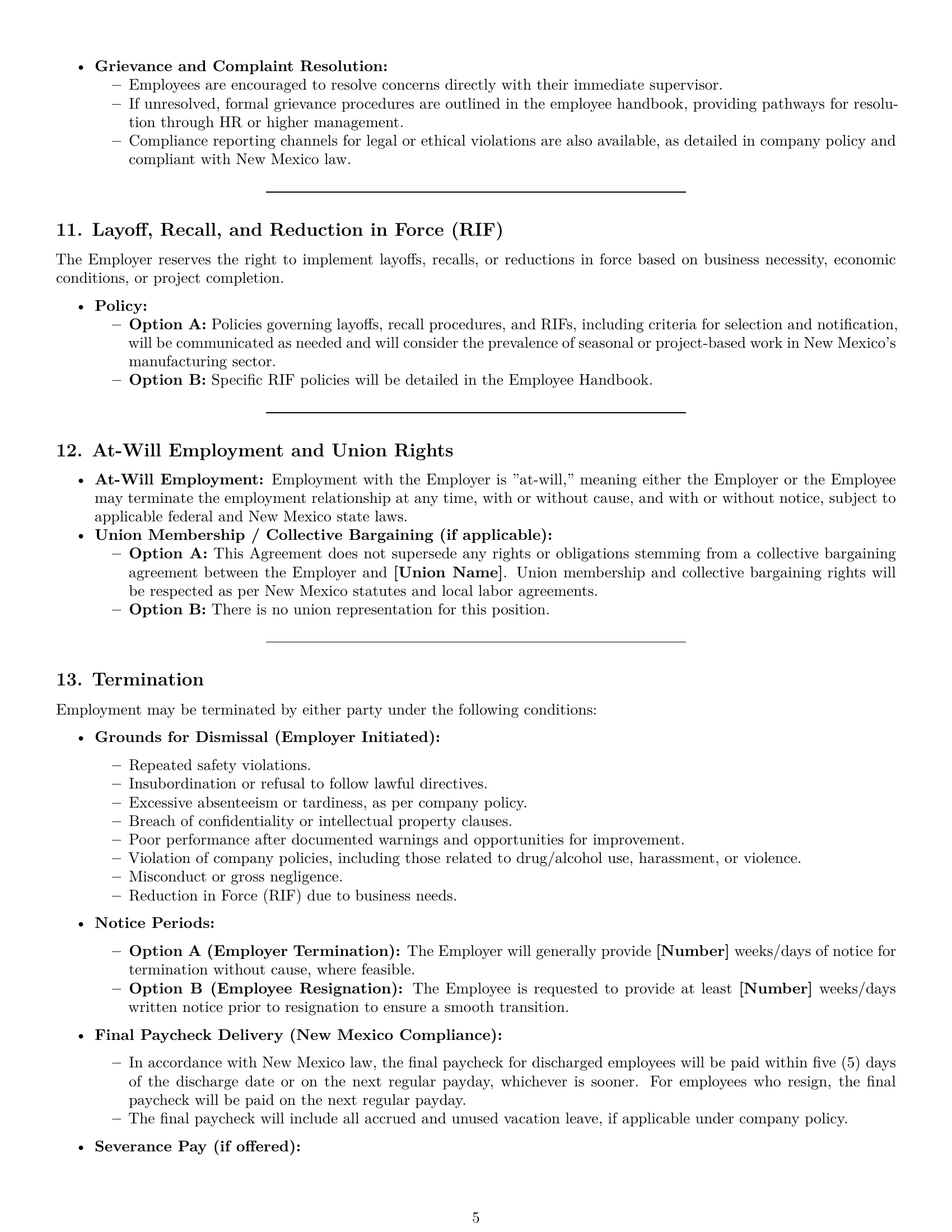 Preview page 5 of Pro New Mexico assembler employment contract template