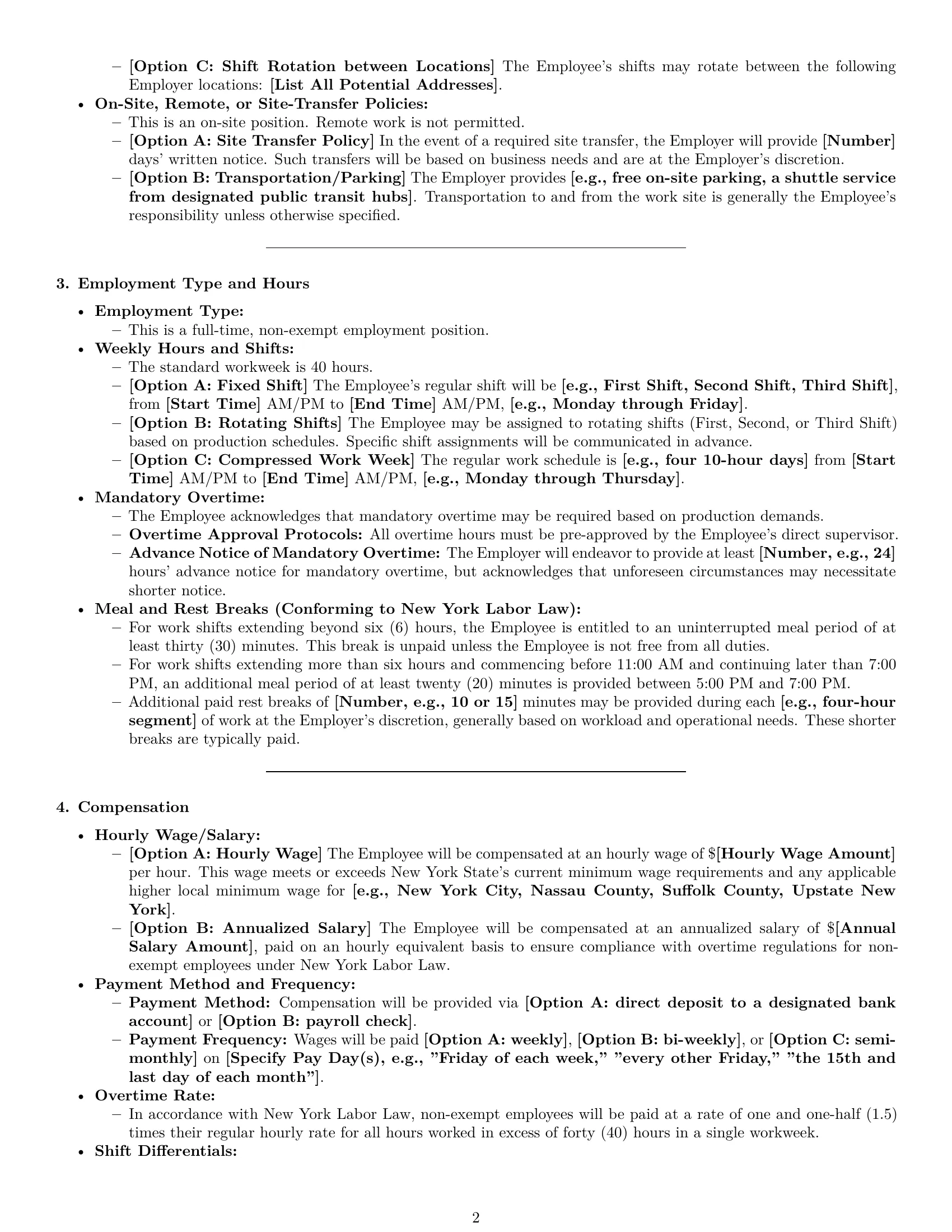 Preview page 2 of Pro New York assembler employment contract template