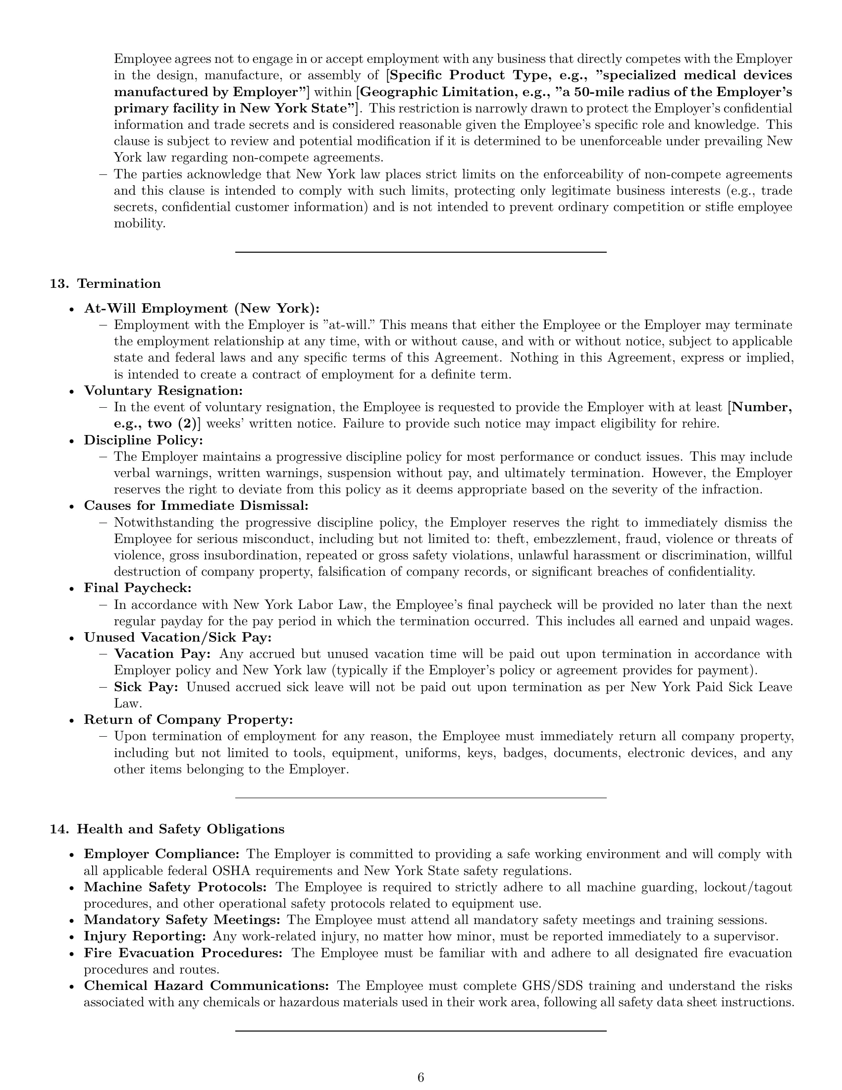 Preview page 6 of Pro New York assembler employment contract template