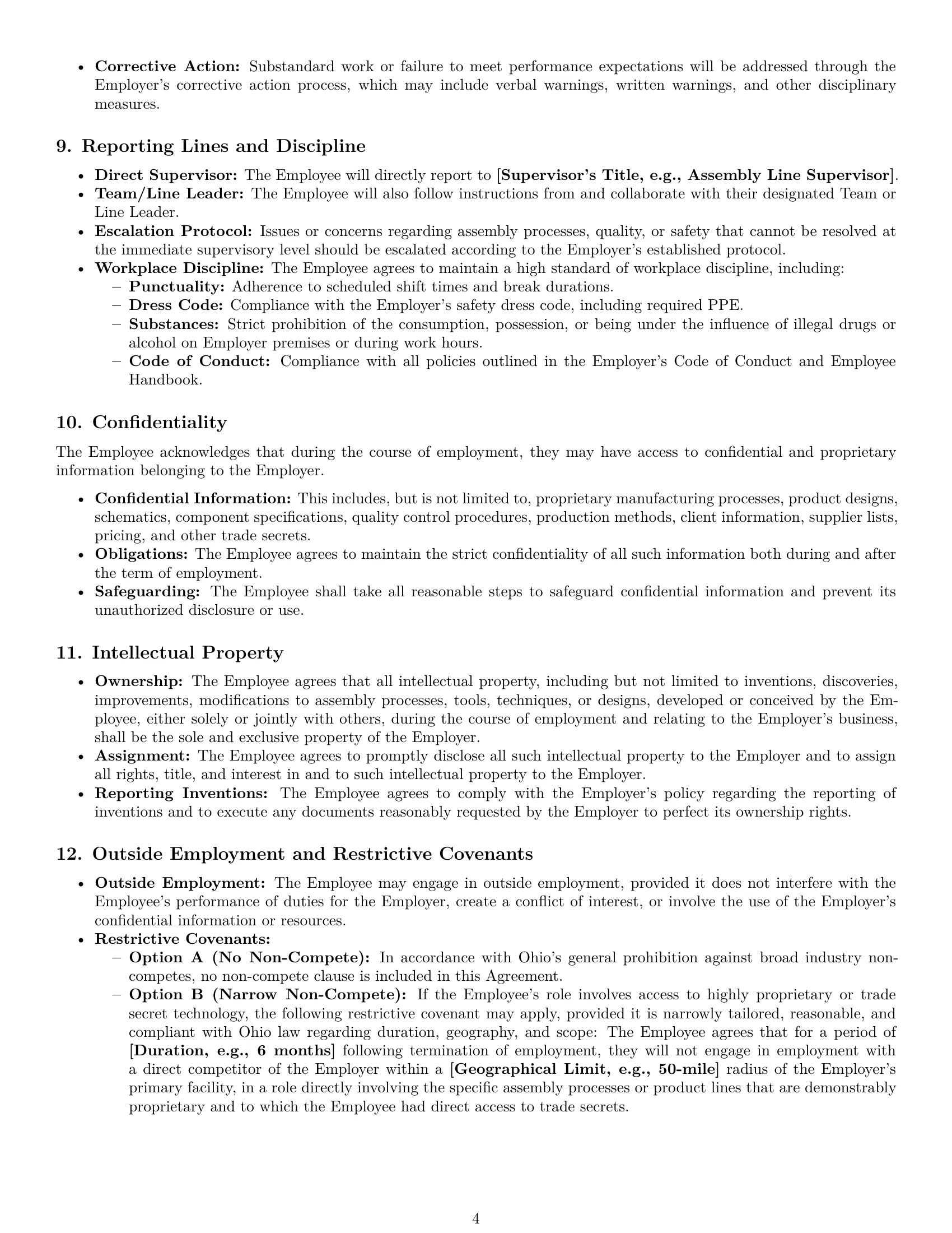 Preview page 4 of Pro Ohio assembler employment contract template