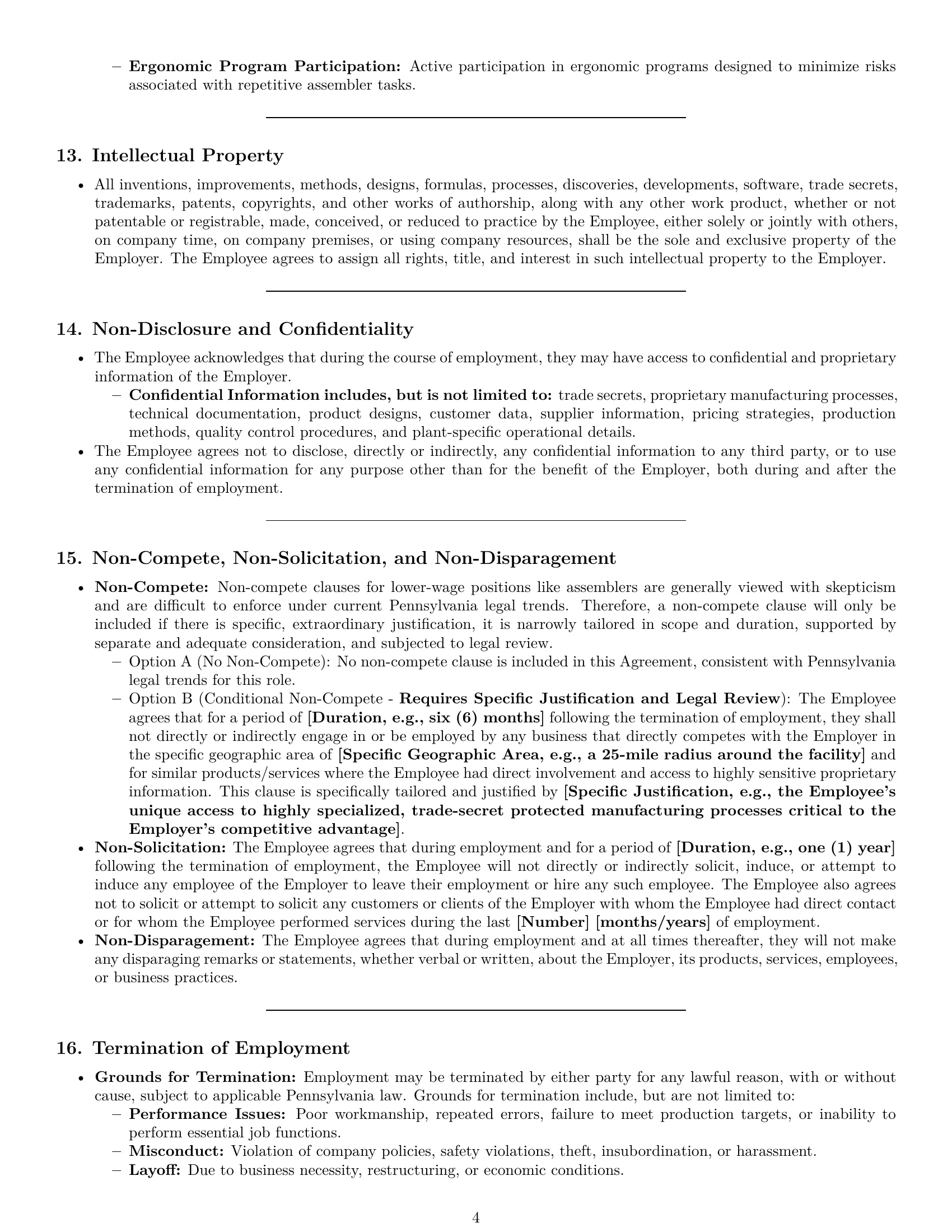 Preview page 4 of Pro Pennsylvania assembler employment contract template